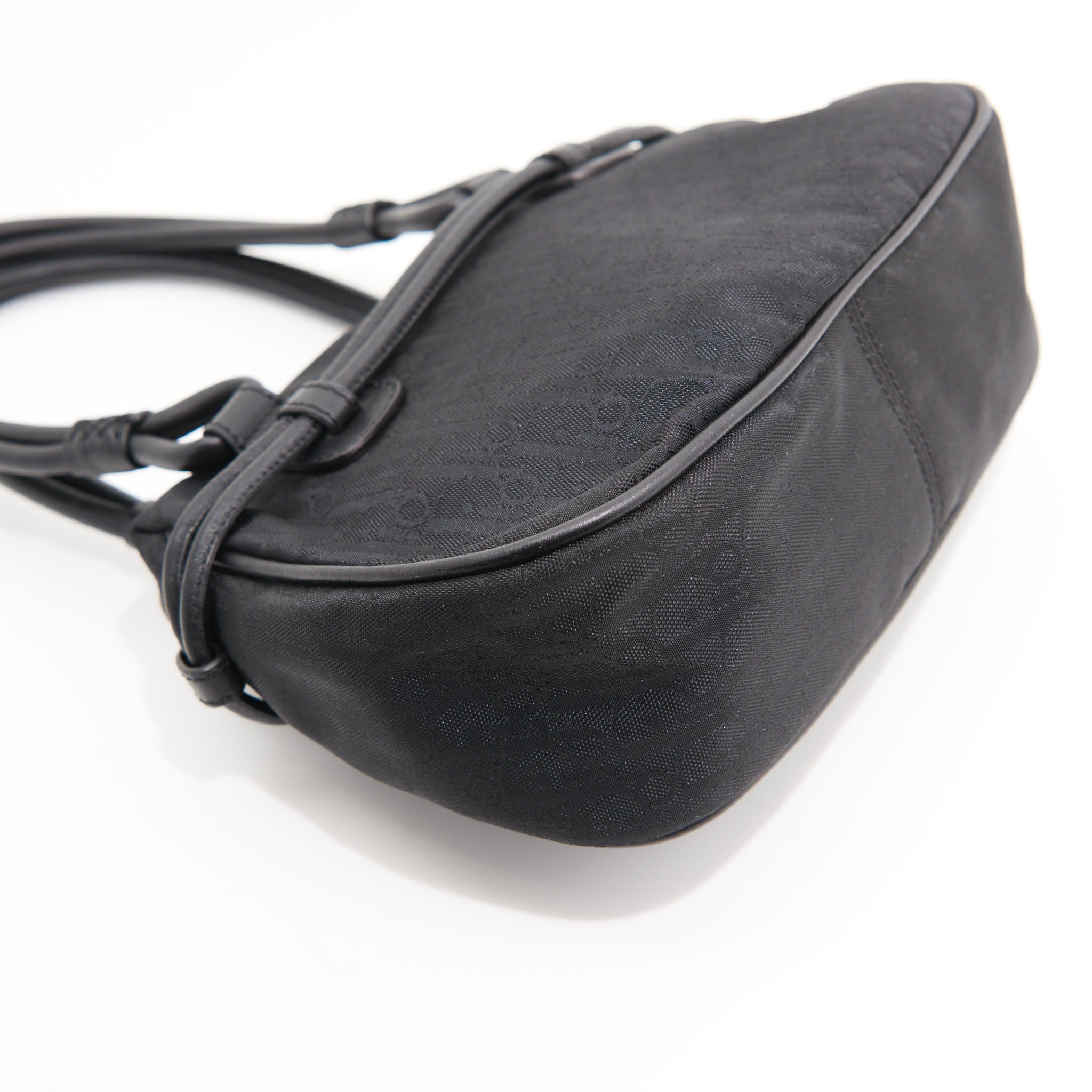 Christian Dior Canvas Tied Mini Trotter in Black SHW