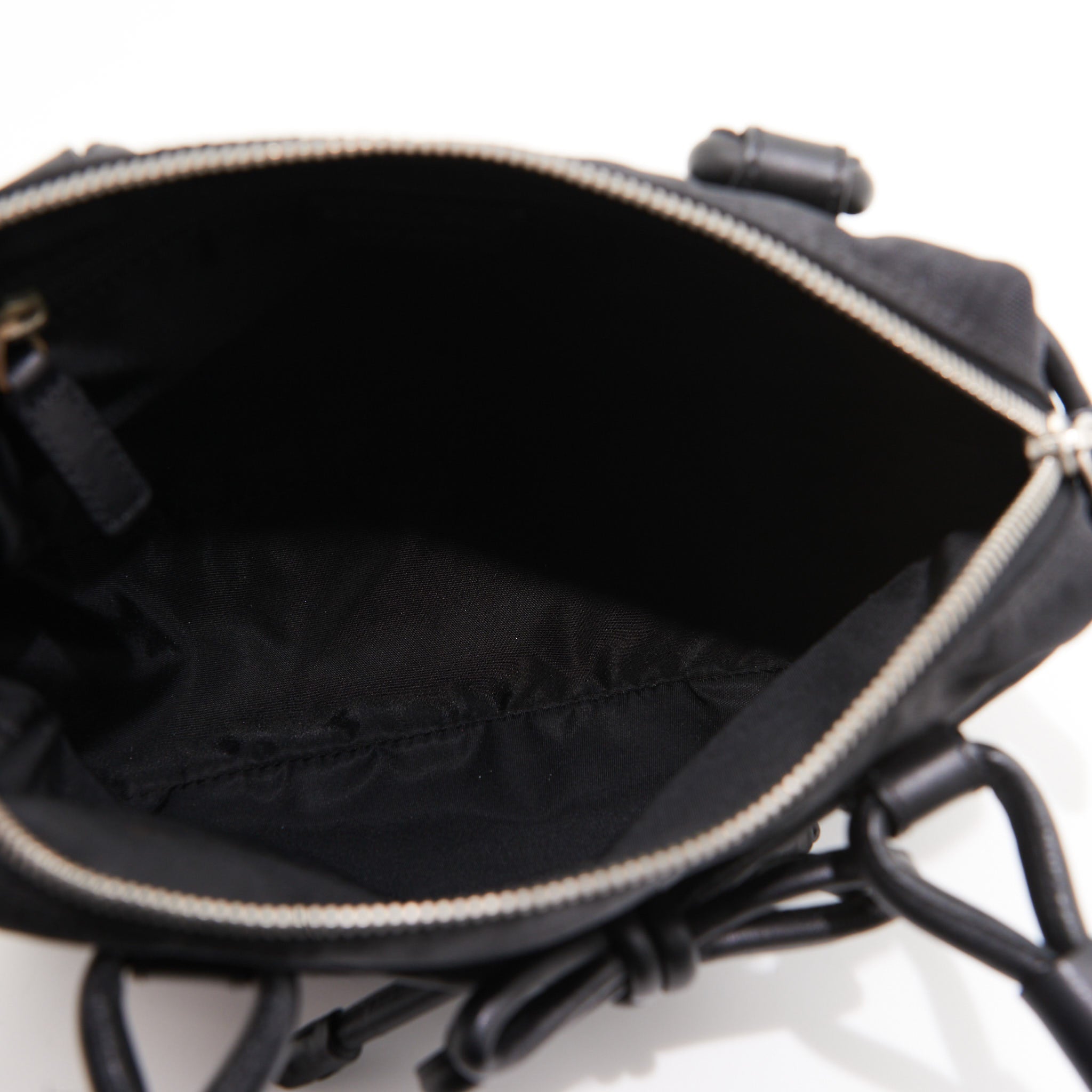 Christian Dior Canvas Tied Mini Trotter in Black SHW