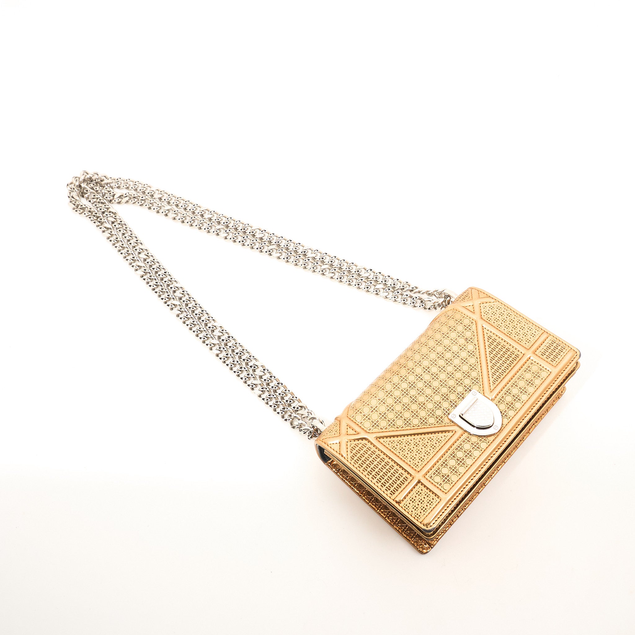 Christian Dior Diorama Wallet On Chain Bronze
