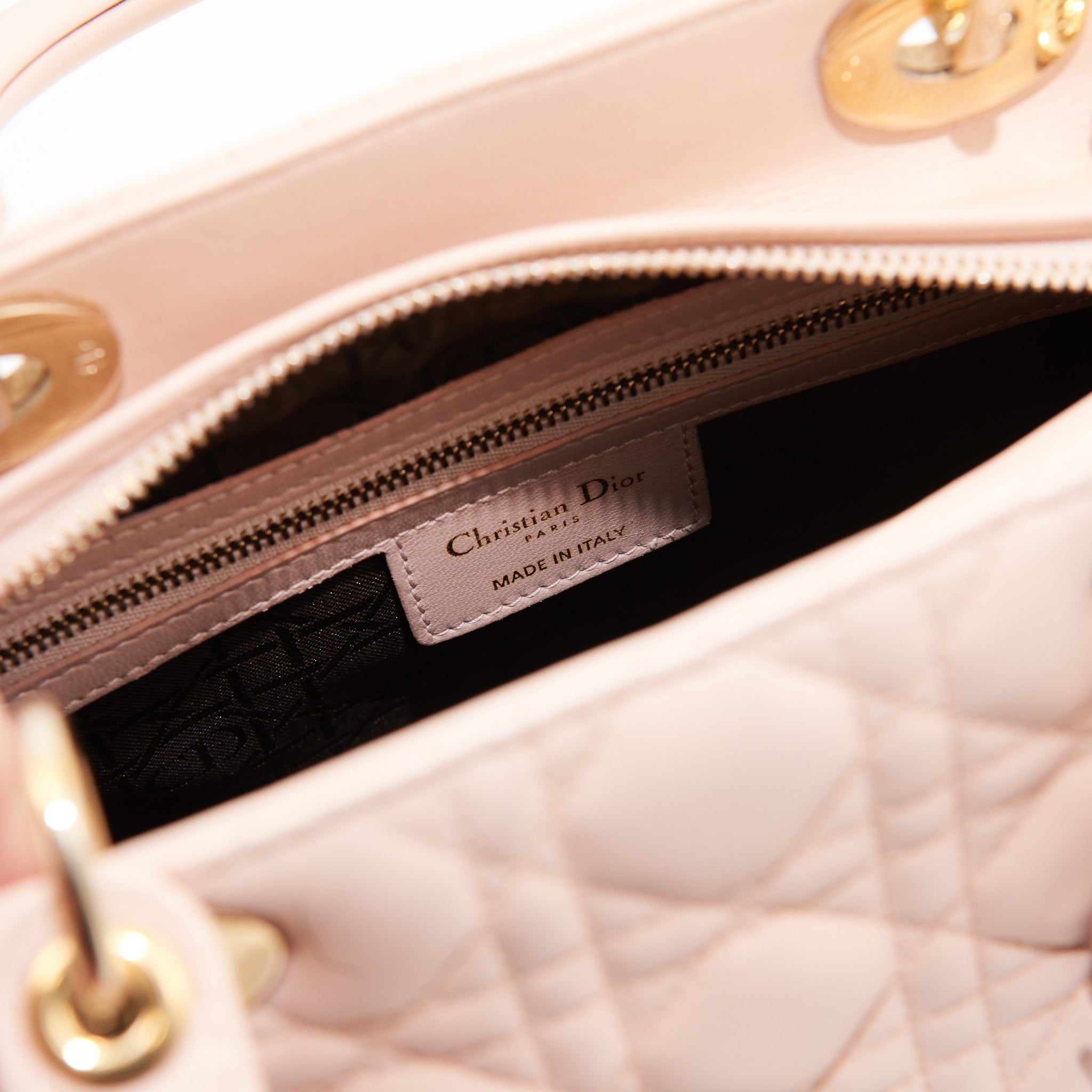 Christian Dior Lambskin Lady Dior Medium in Pink