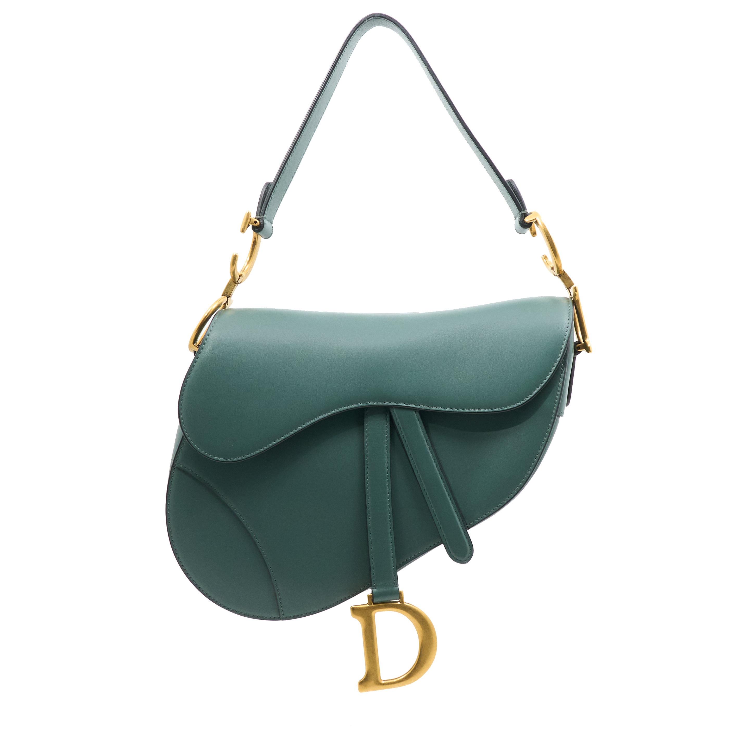 Christian Dior Medium Green Saddle Bag