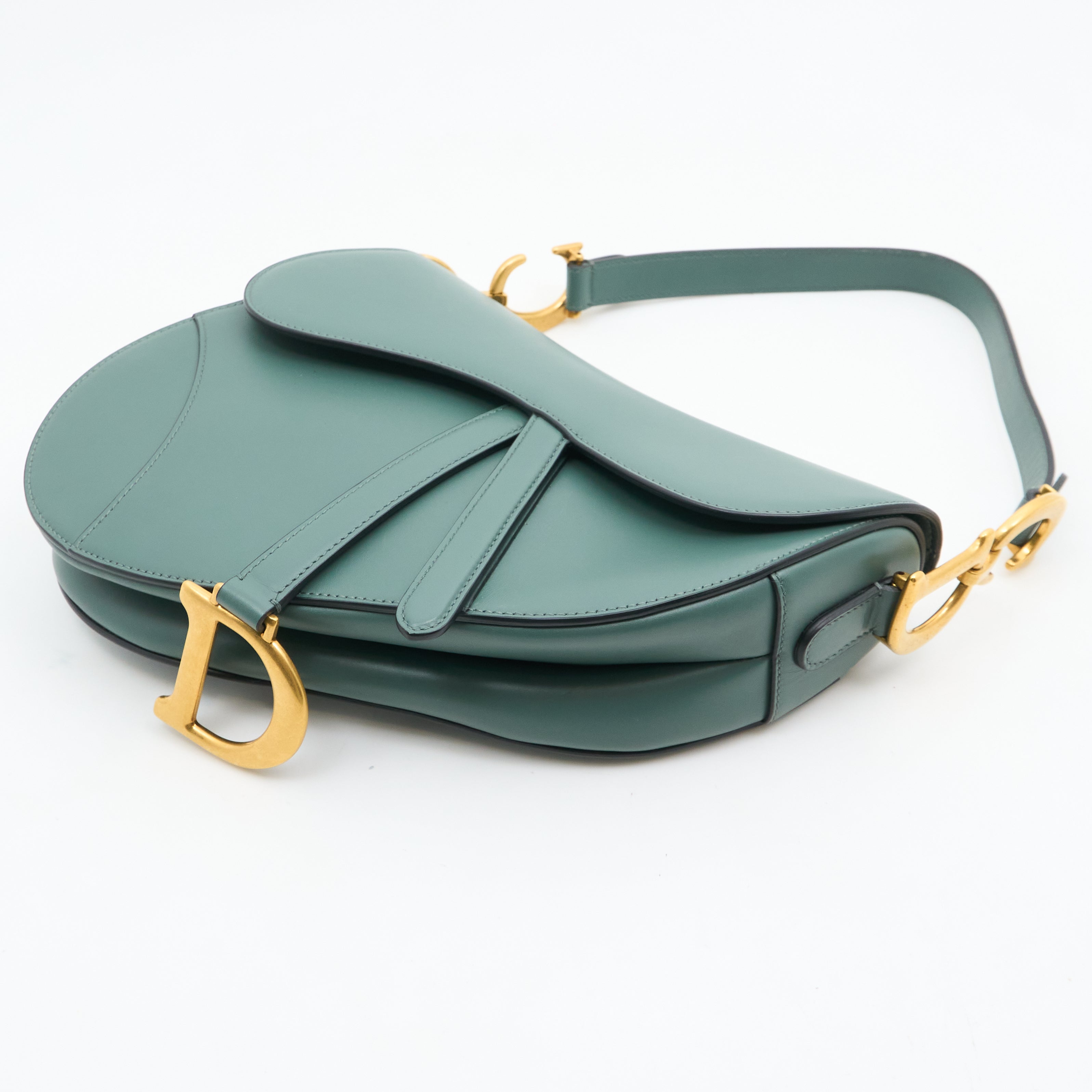 Christian Dior Medium Green Saddle Bag