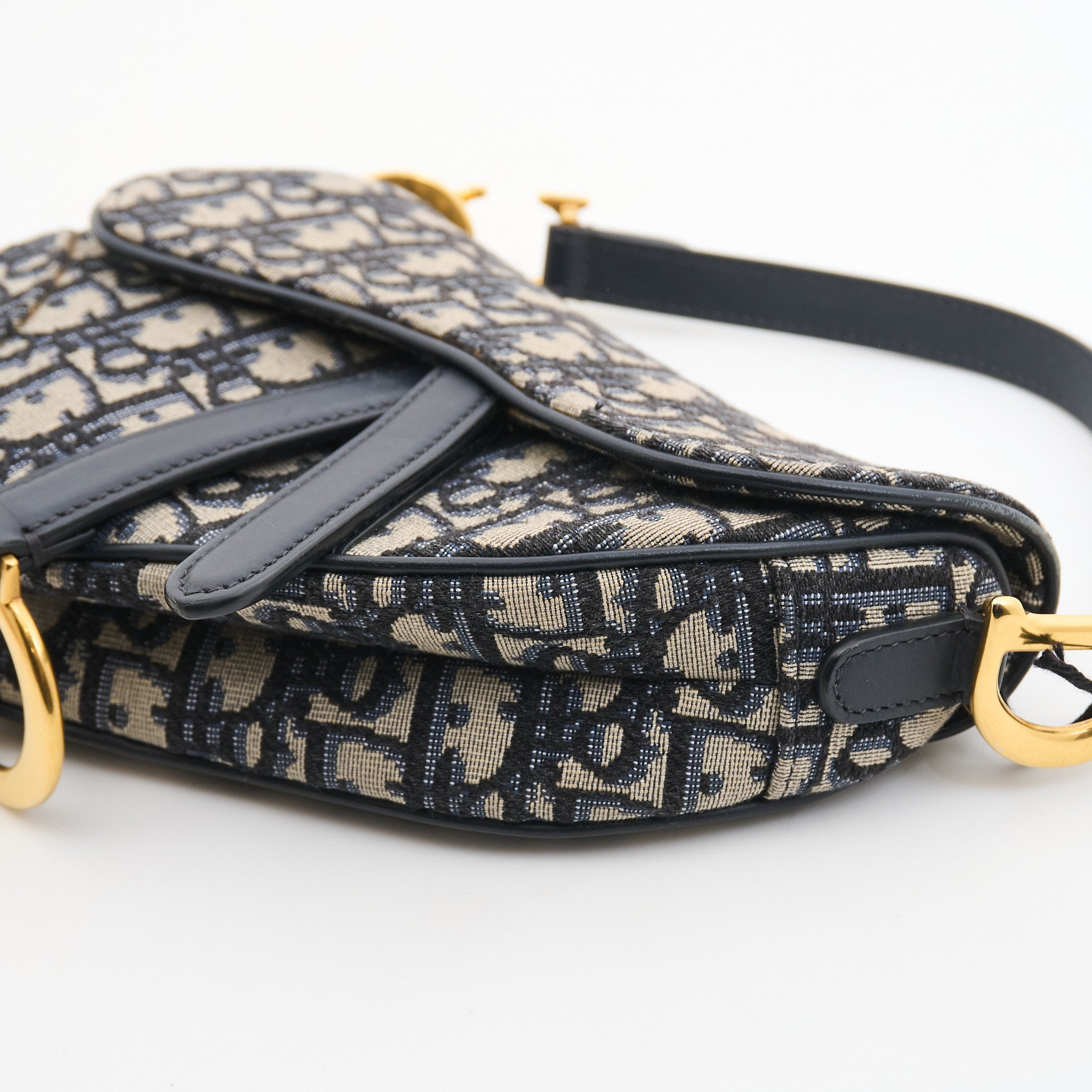 Christian Dior Mini Saddle Bag in Blue Jacquard Oblique