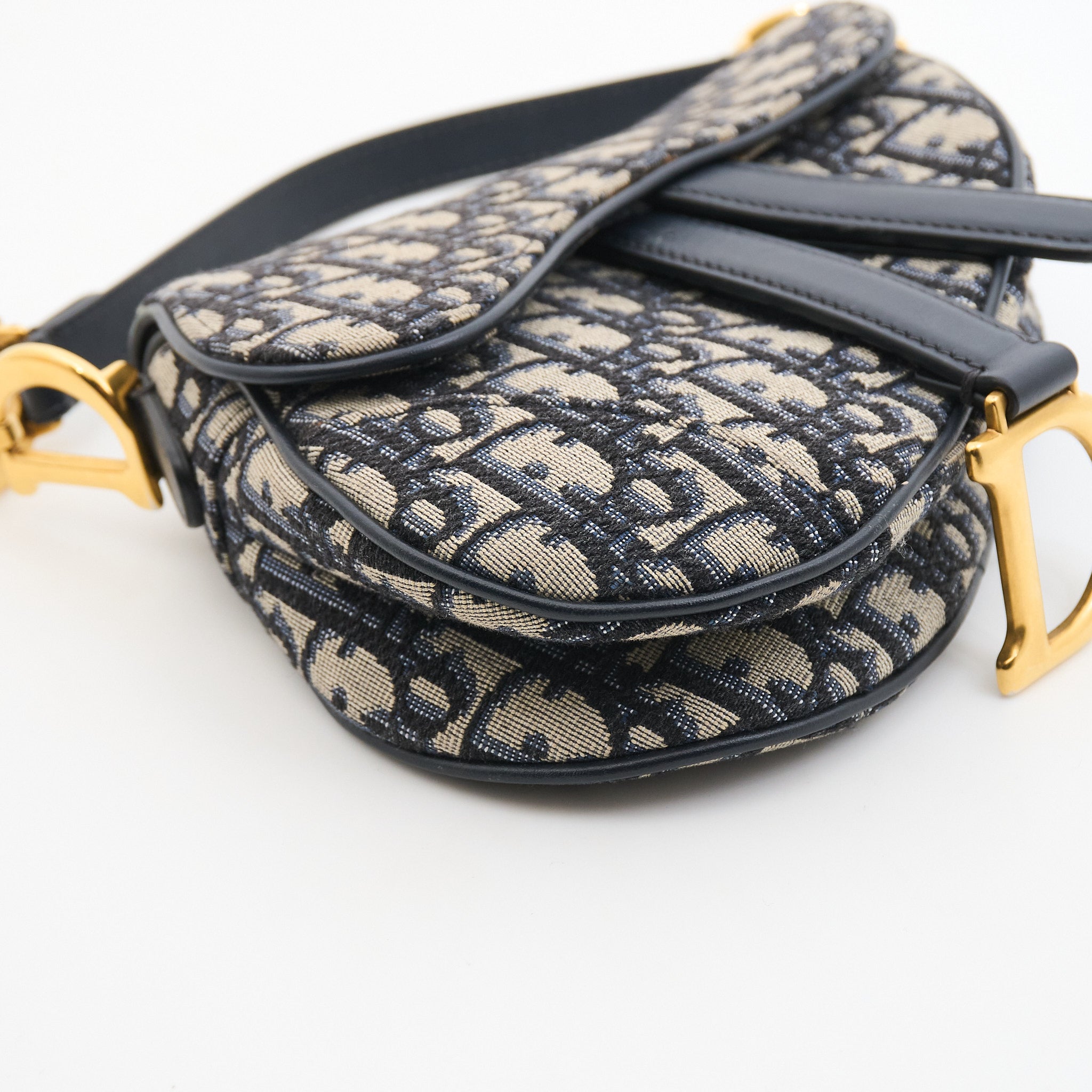 Christian Dior Mini Saddle Bag in Blue Jacquard Oblique