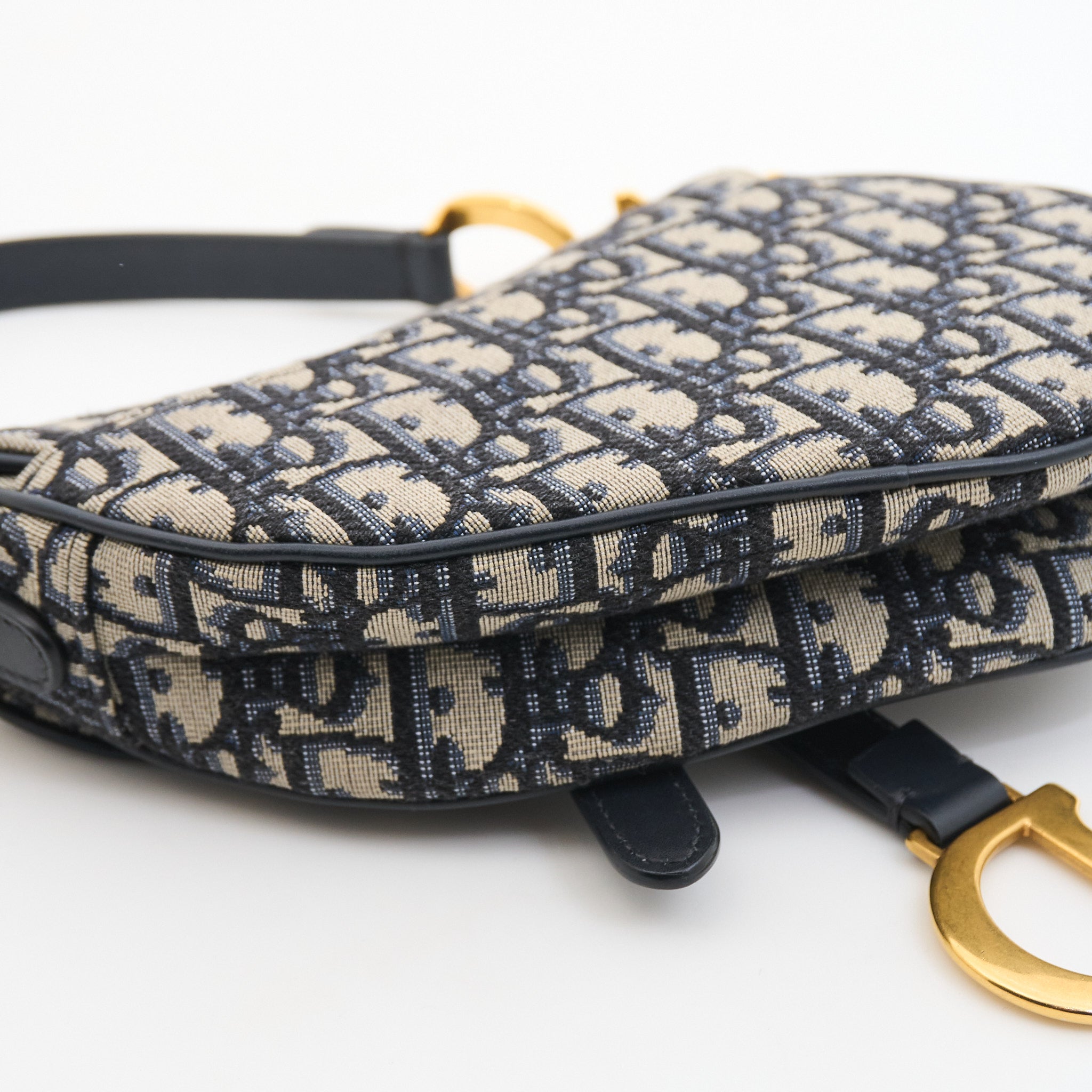 Christian Dior Mini Saddle Bag in Blue Jacquard Oblique