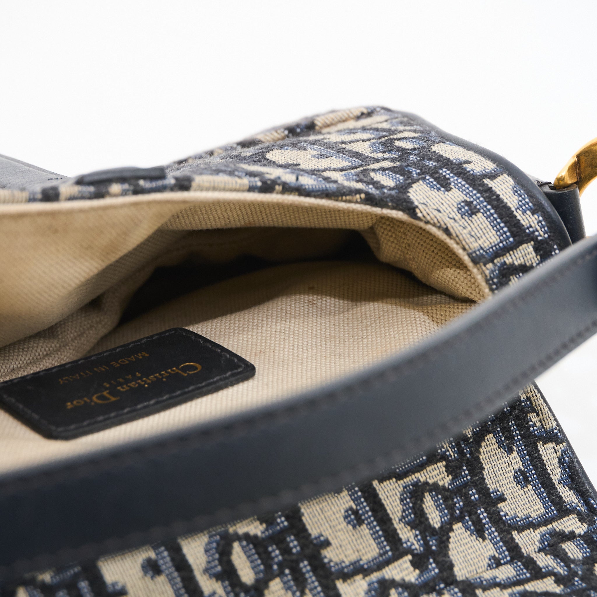 Christian Dior Mini Saddle Bag in Blue Jacquard Oblique