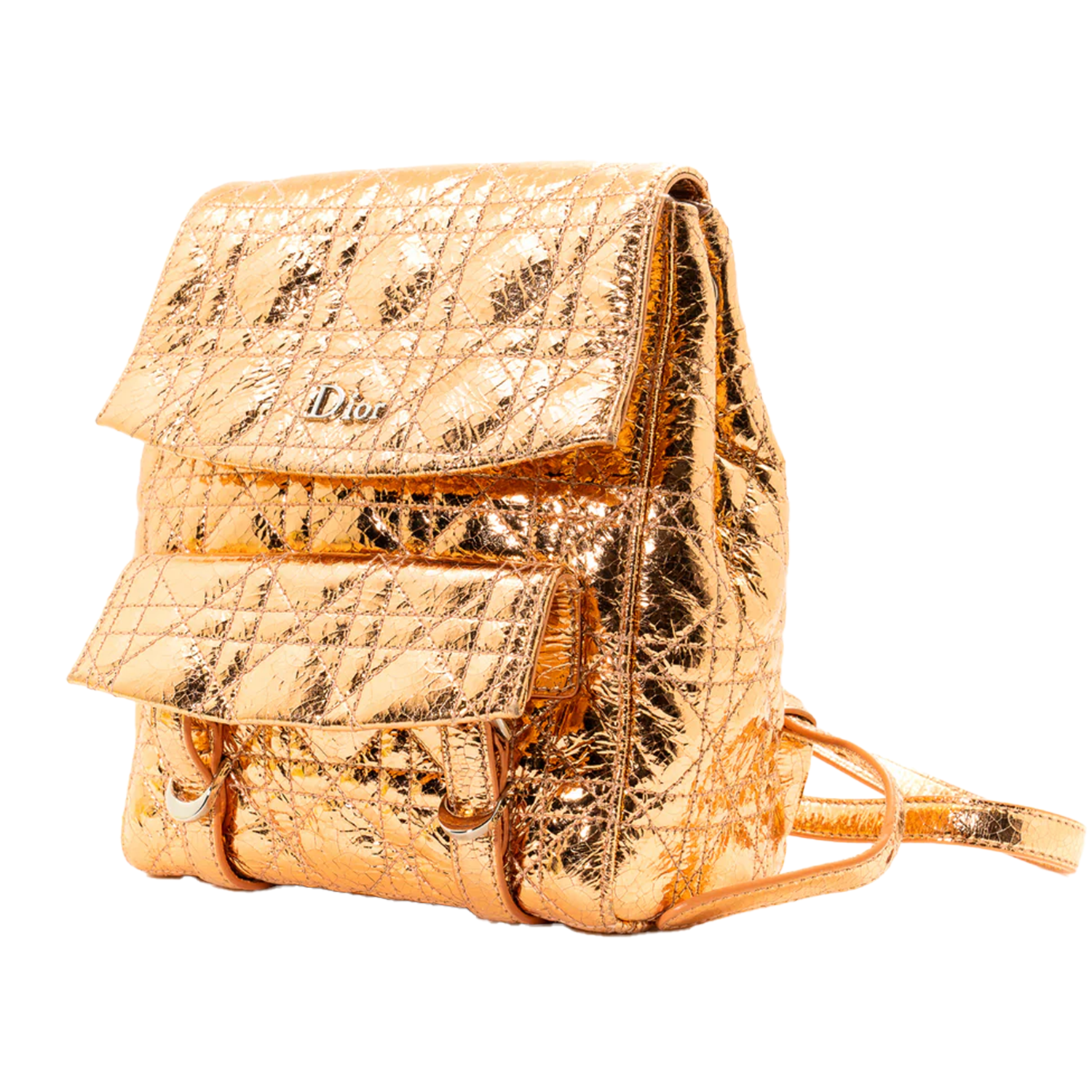 Christian Dior Patent Leather Stardust Backpack in Rose Gold GHW