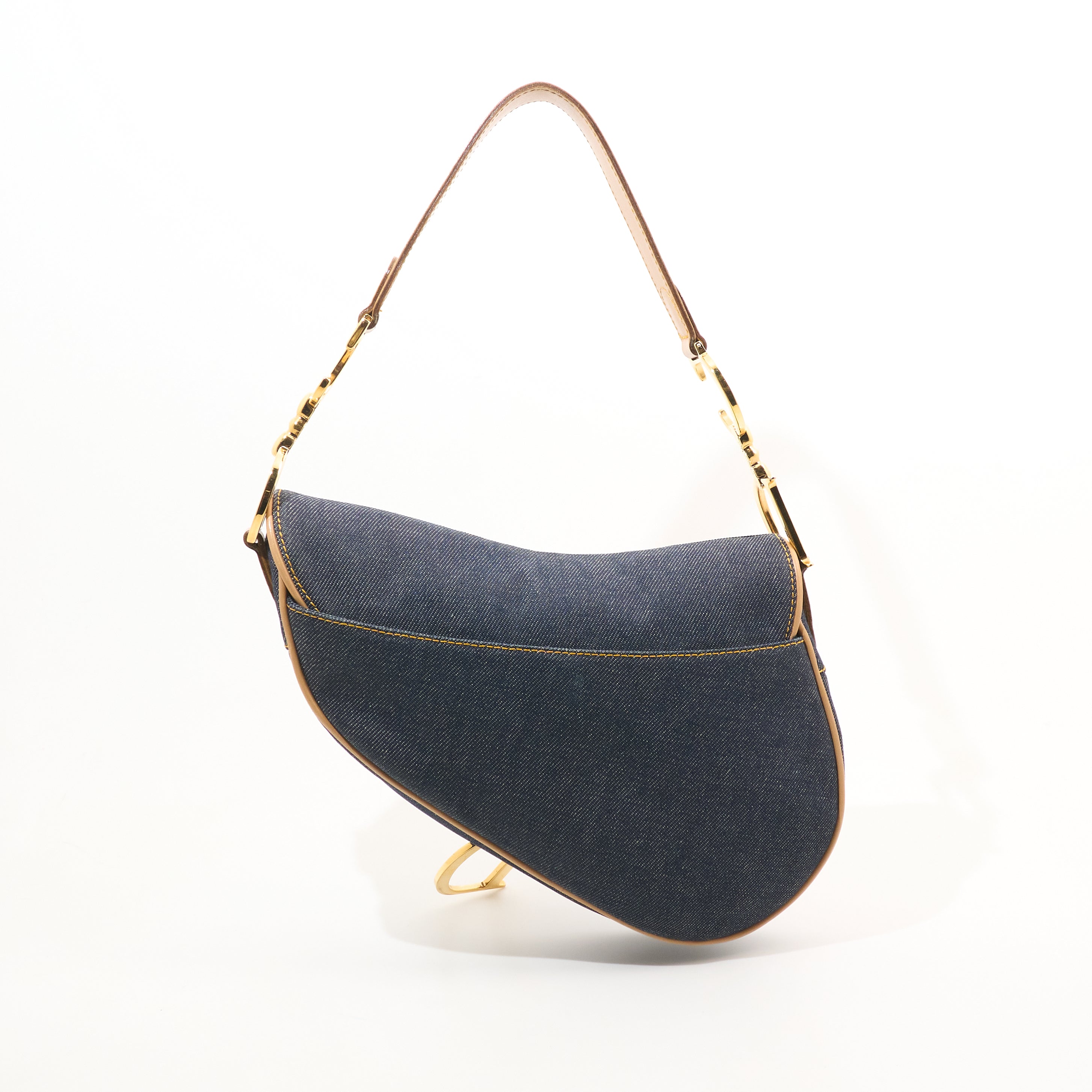 Christian Dior Vintage Denim Saddle Bag