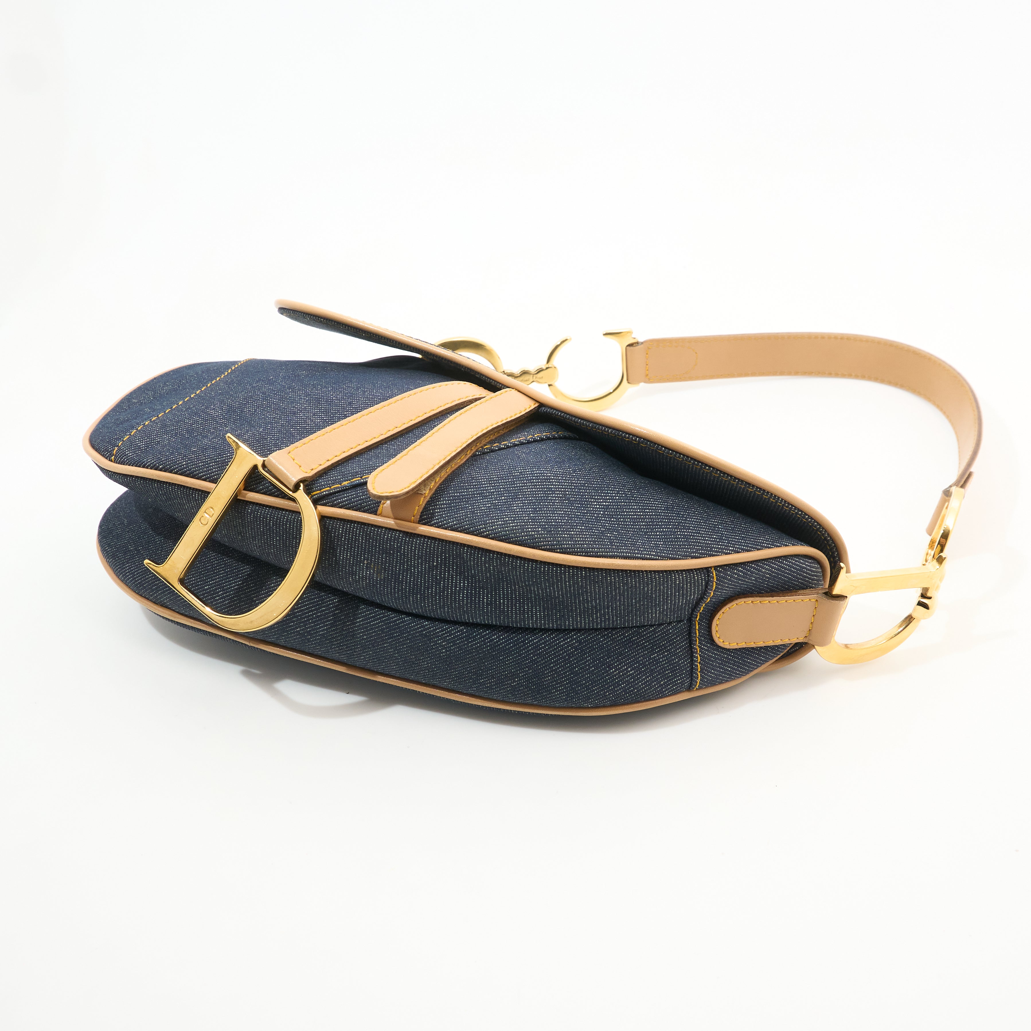 Christian Dior Vintage Denim Saddle Bag