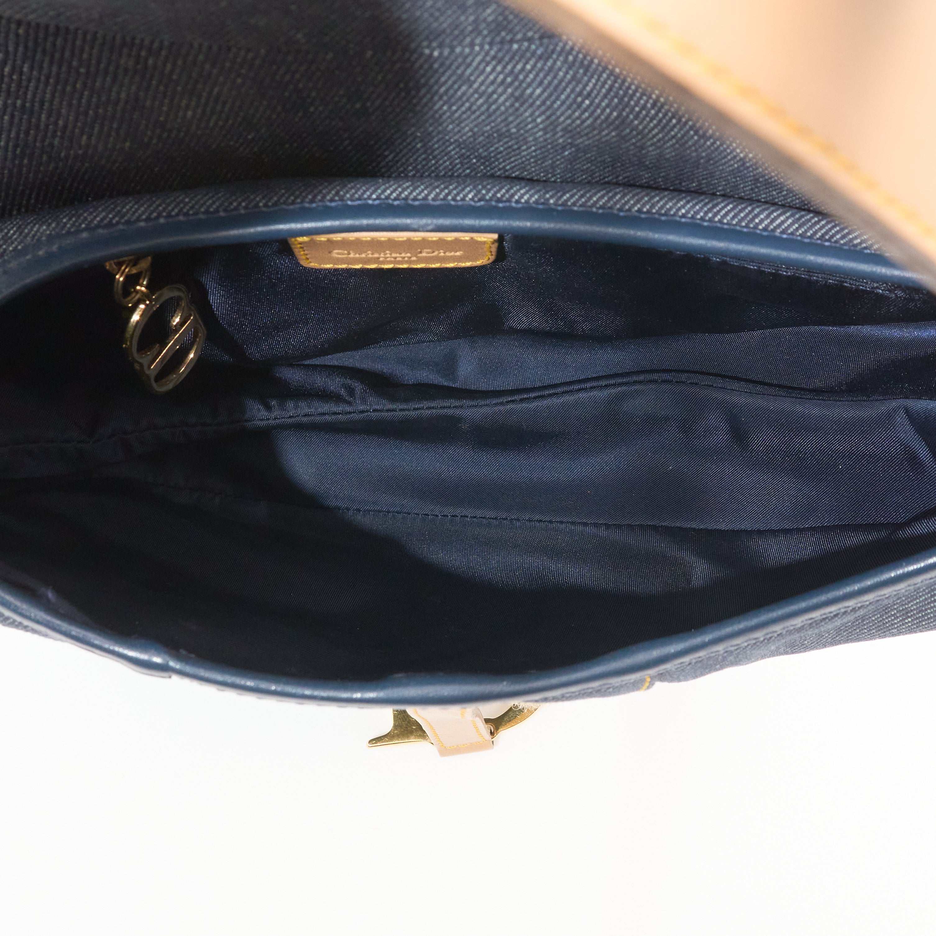 Christian Dior Vintage Denim Saddle Bag