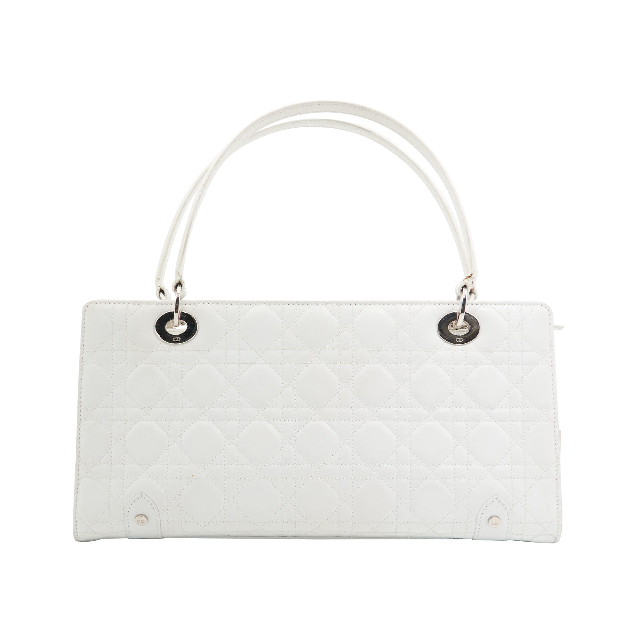 Christian Dior Vintage Leather Lady D-Joy in White GHW