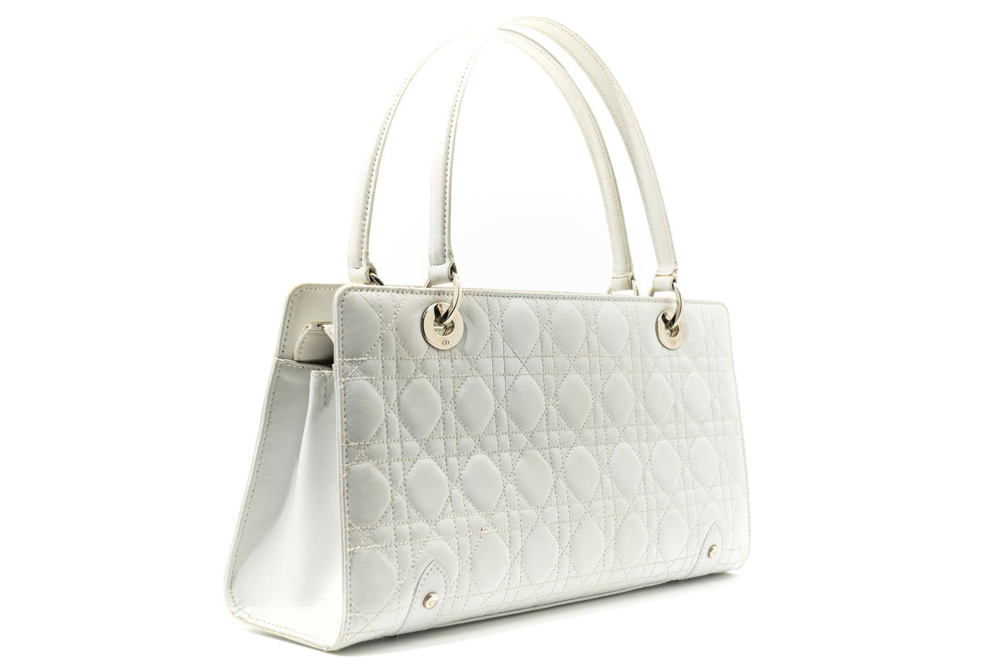 Christian Dior Vintage Leather Lady D-Joy in White GHW