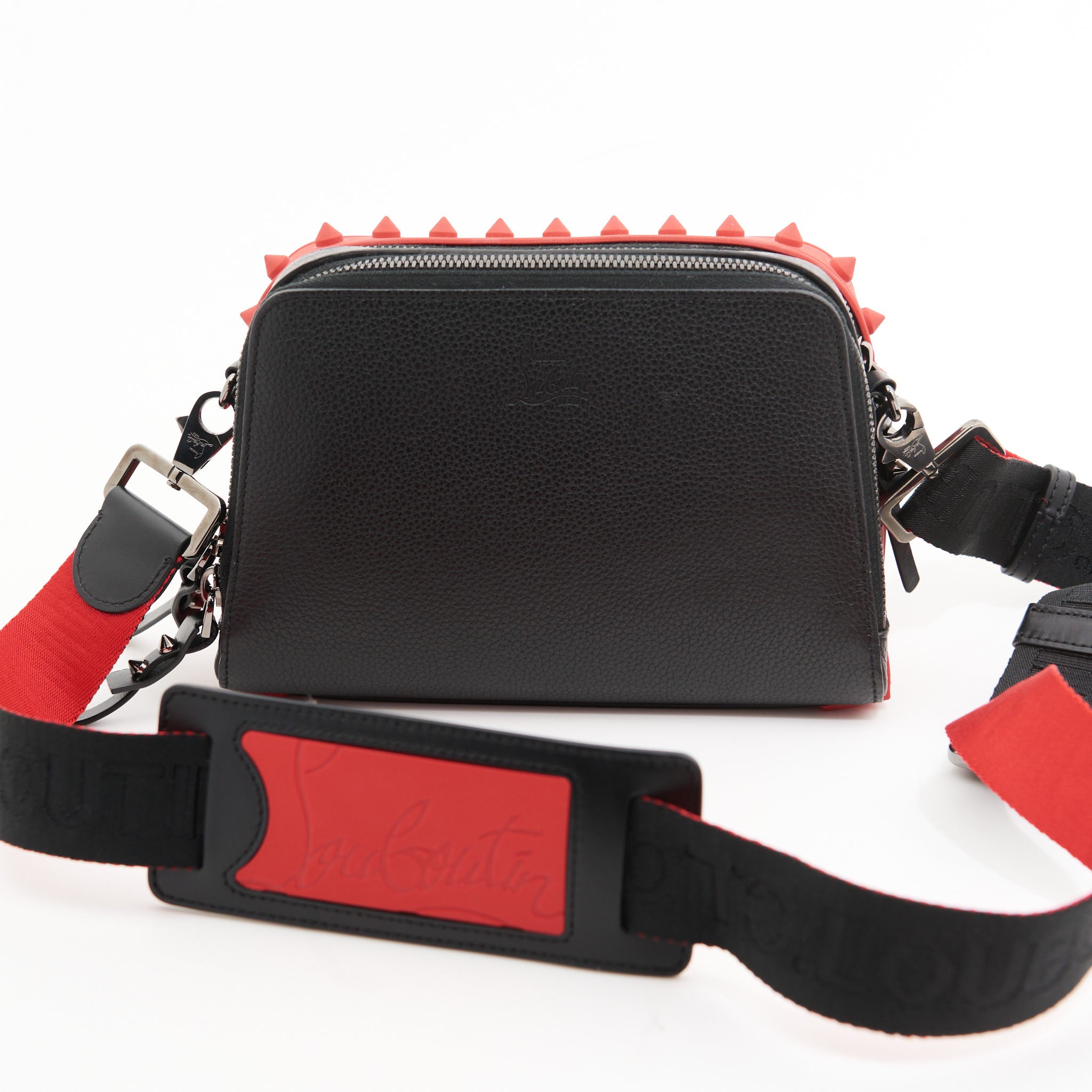 Christian Louboutin Zip Crossbody Bag in Black & Red
