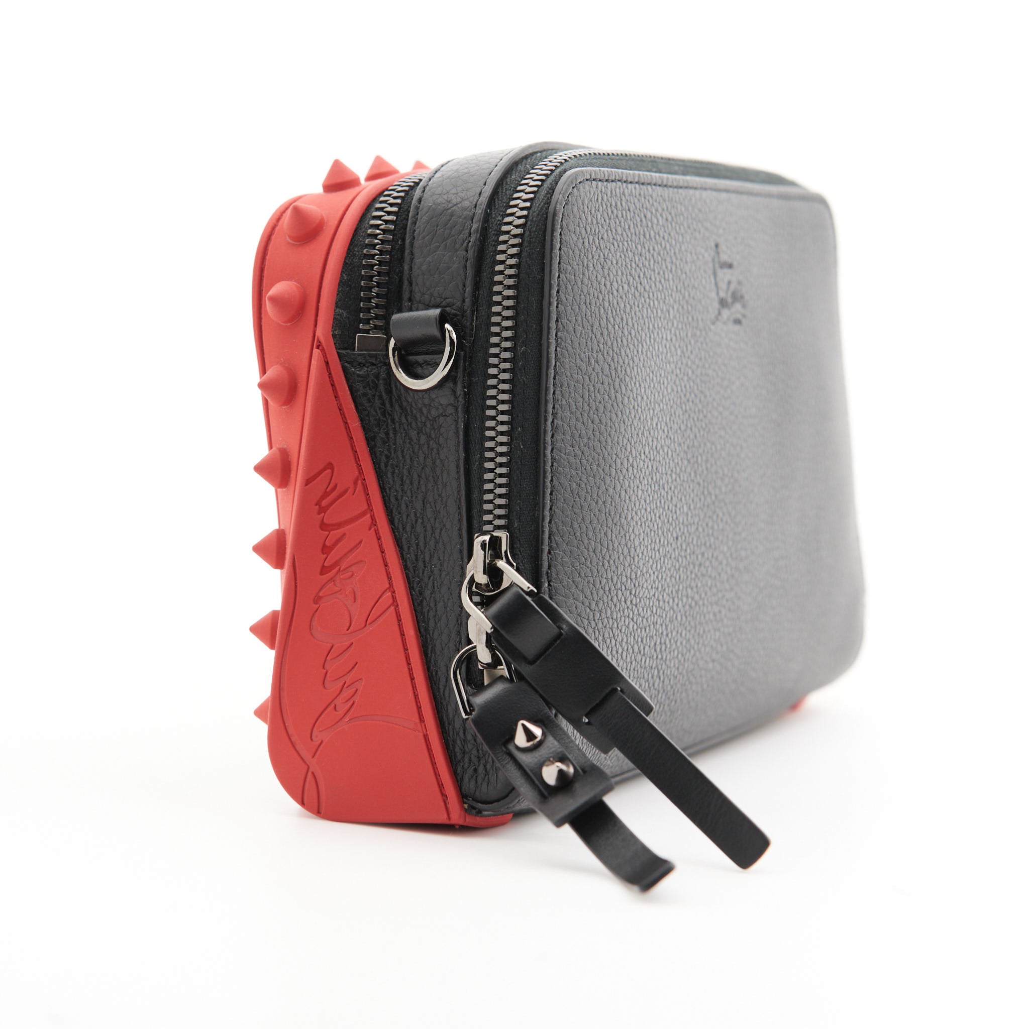 Christian Louboutin Zip Crossbody Bag in Black & Red