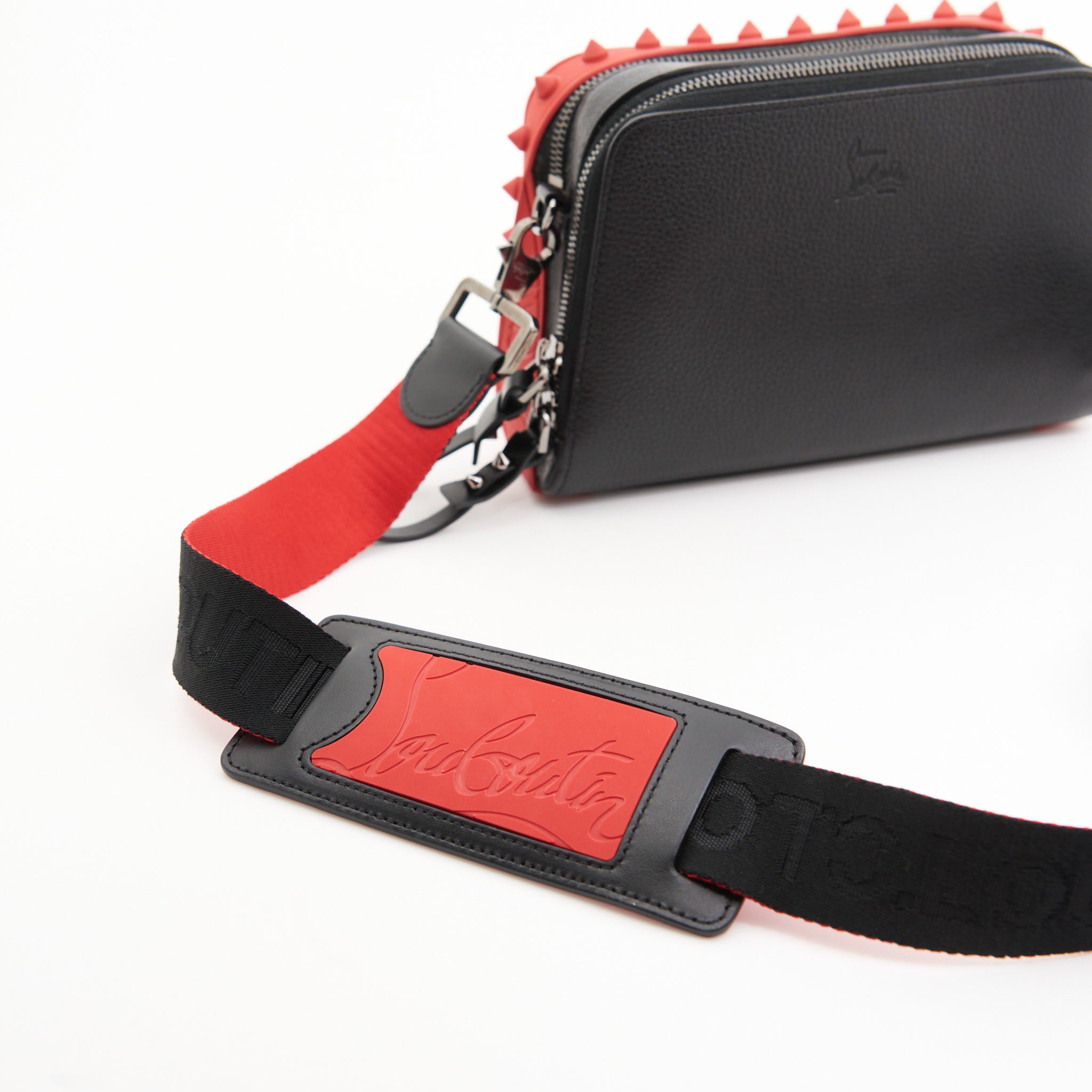 Christian Louboutin Zip Crossbody Bag in Black & Red