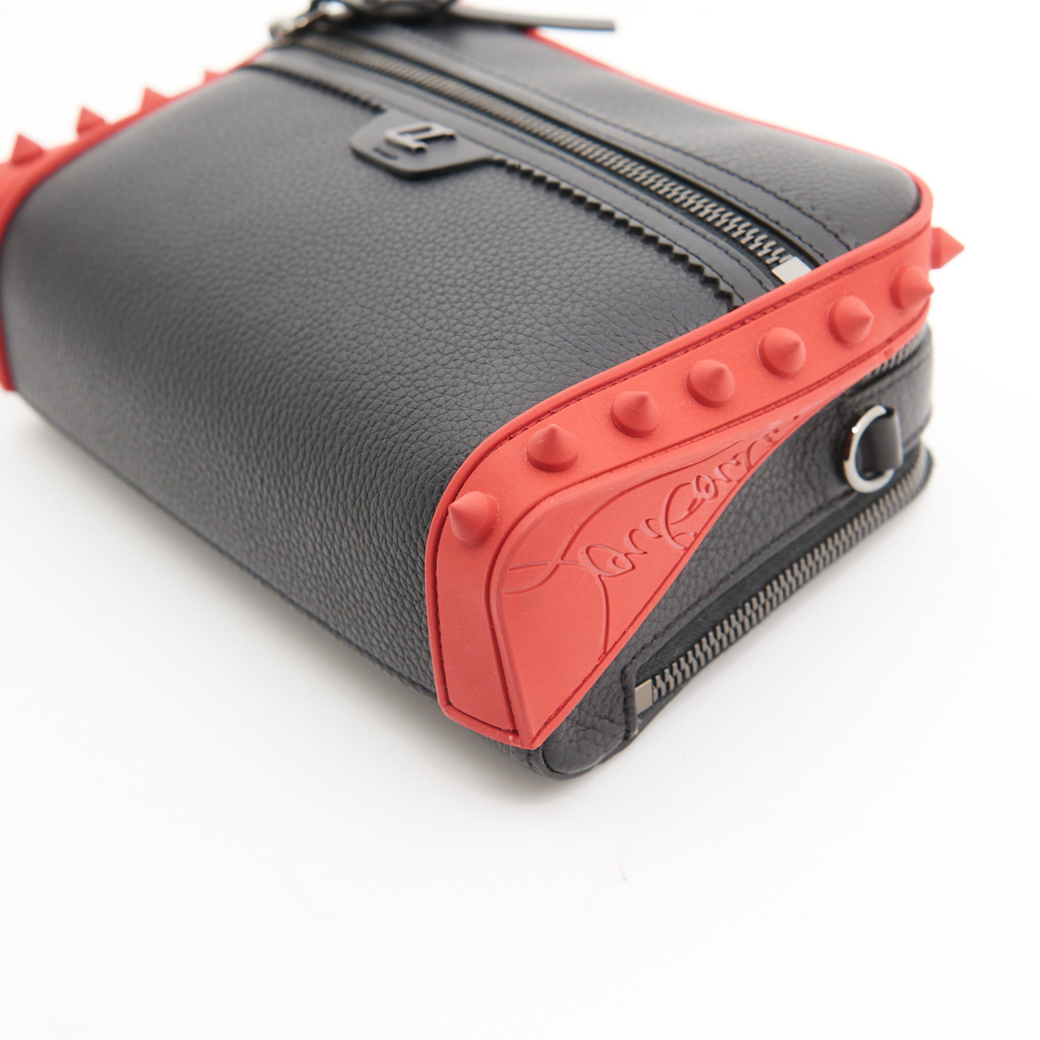 Christian Louboutin Zip Crossbody Bag in Black & Red
