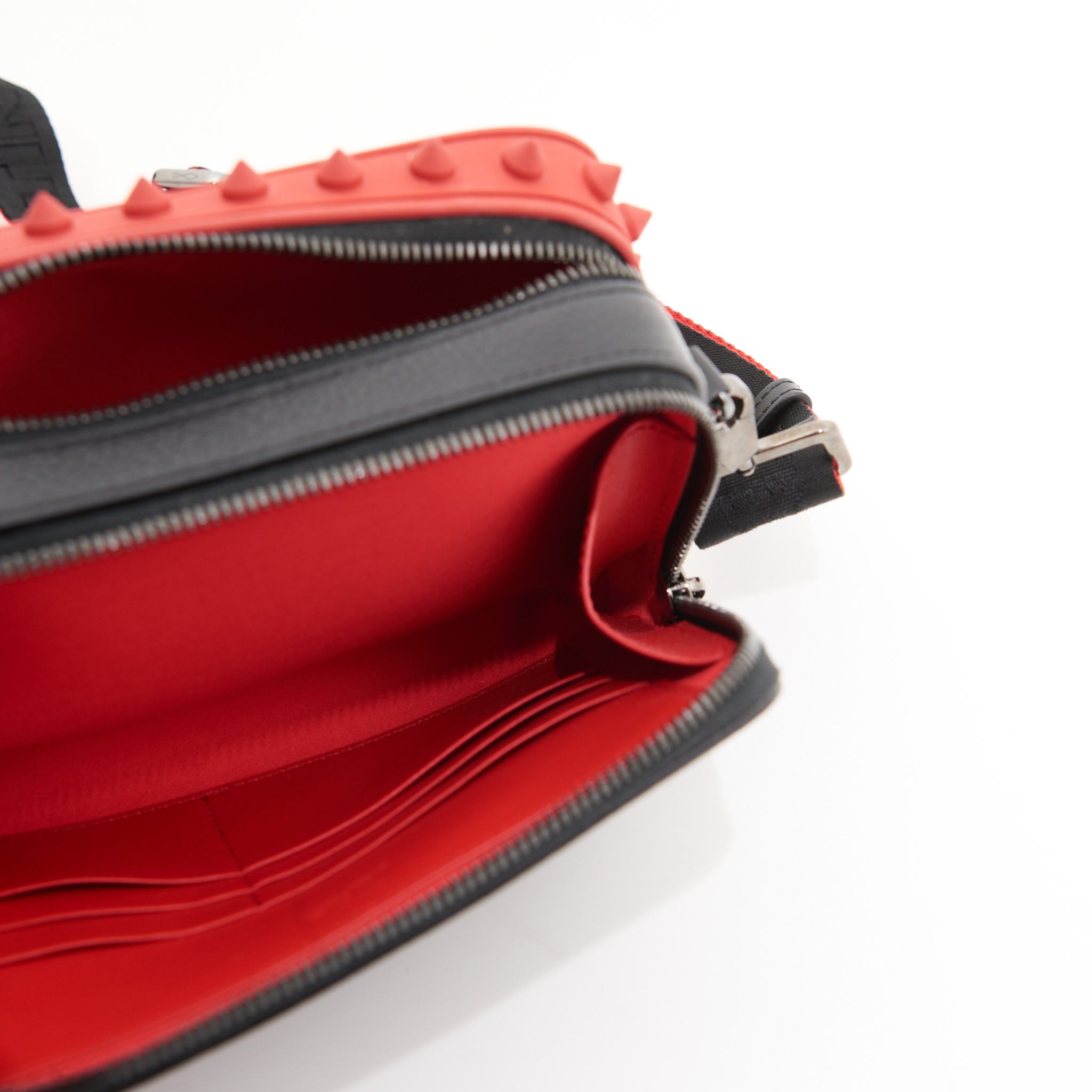 Christian Louboutin Zip Crossbody Bag in Black & Red