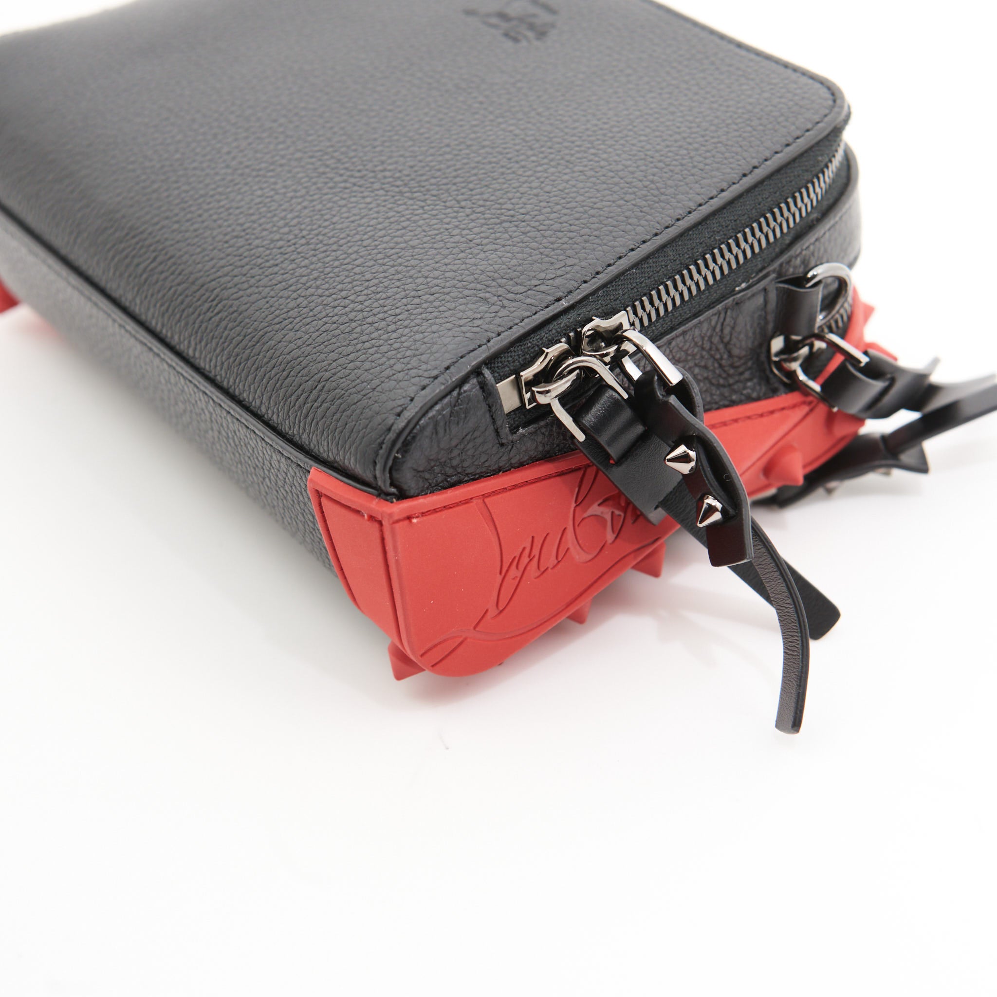 Christian Louboutin Zip Crossbody Bag in Black & Red