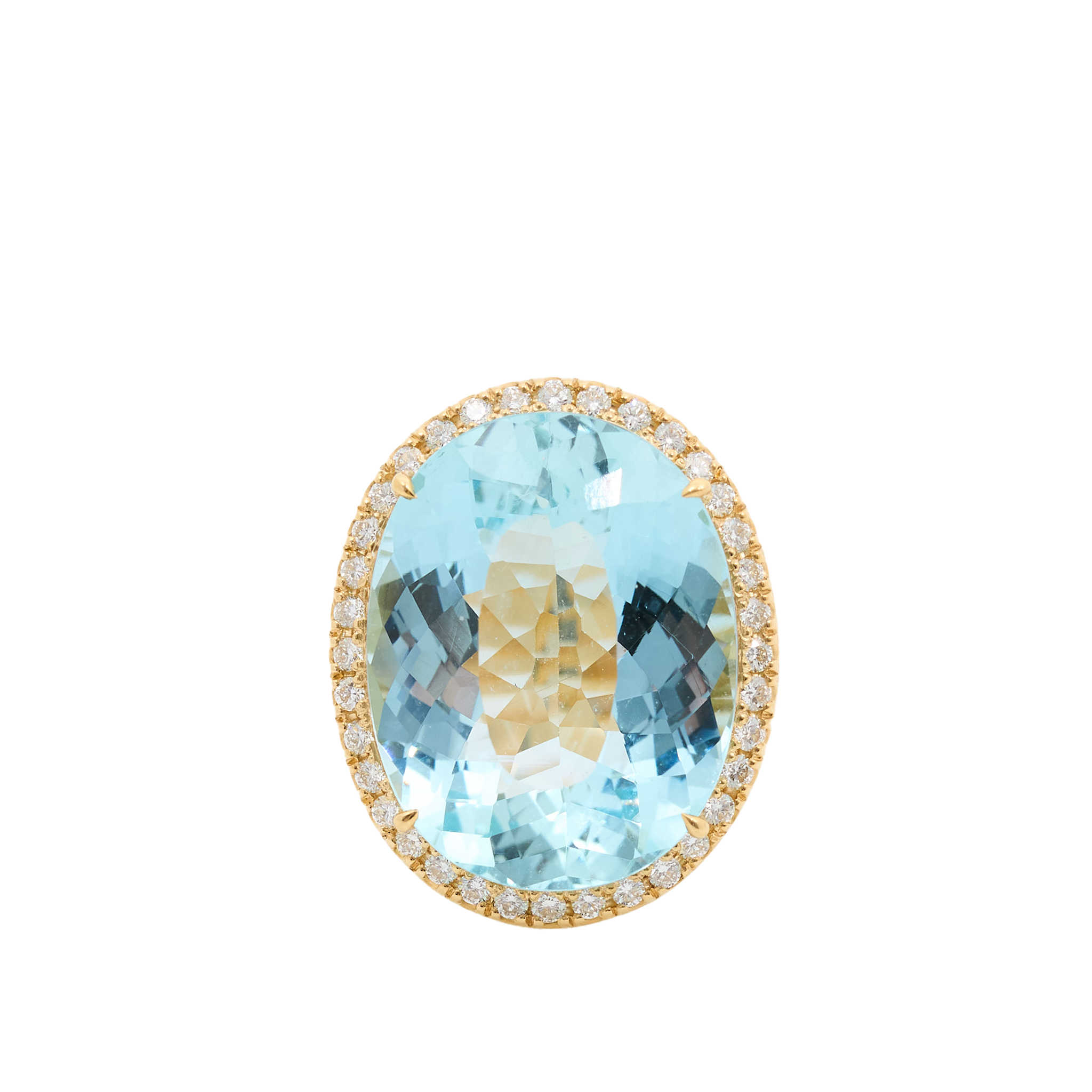 Bespoke Aquamarine & Diamonds Cluster Ring