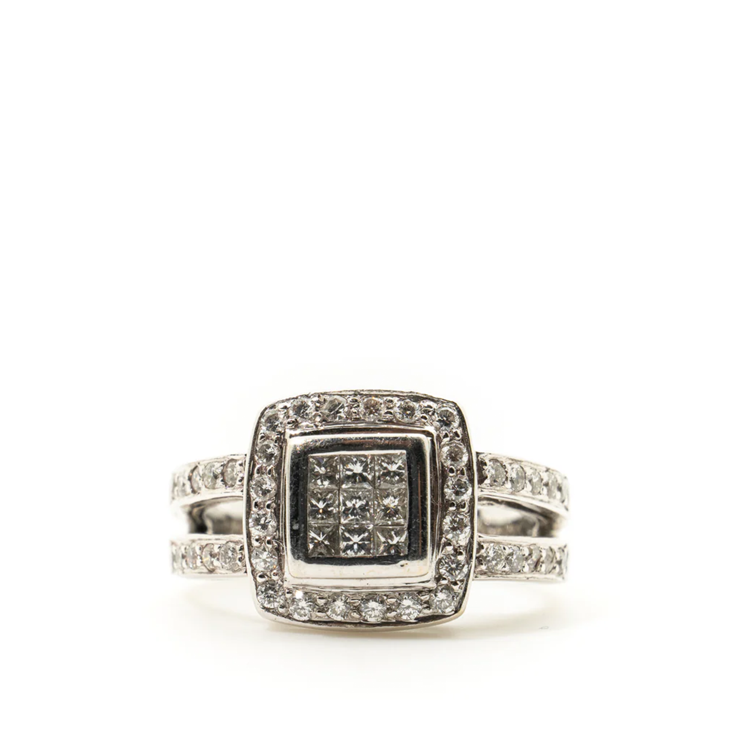 Custom 18ct Princess Diamond Ring Set