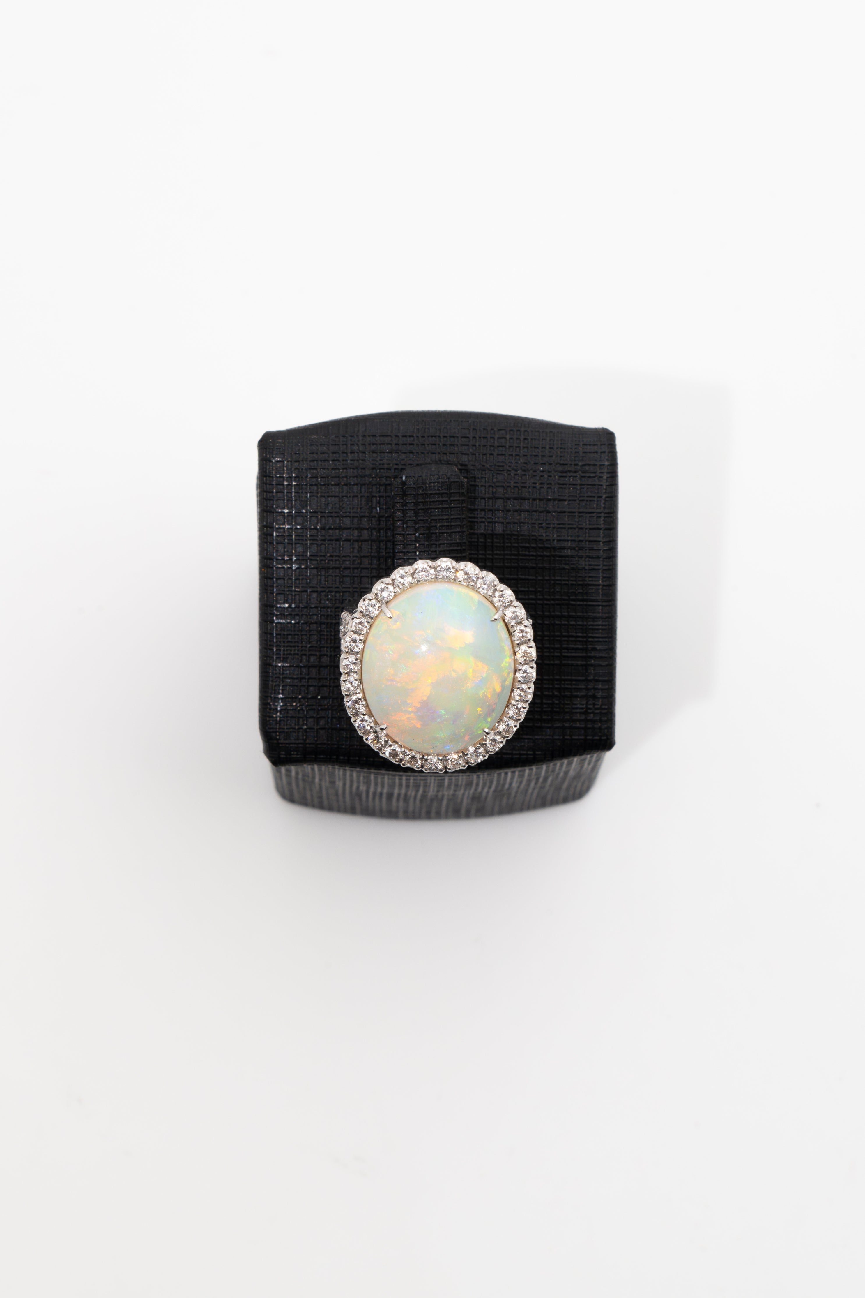 Custom by MV&Co Opal & Diamond Ring