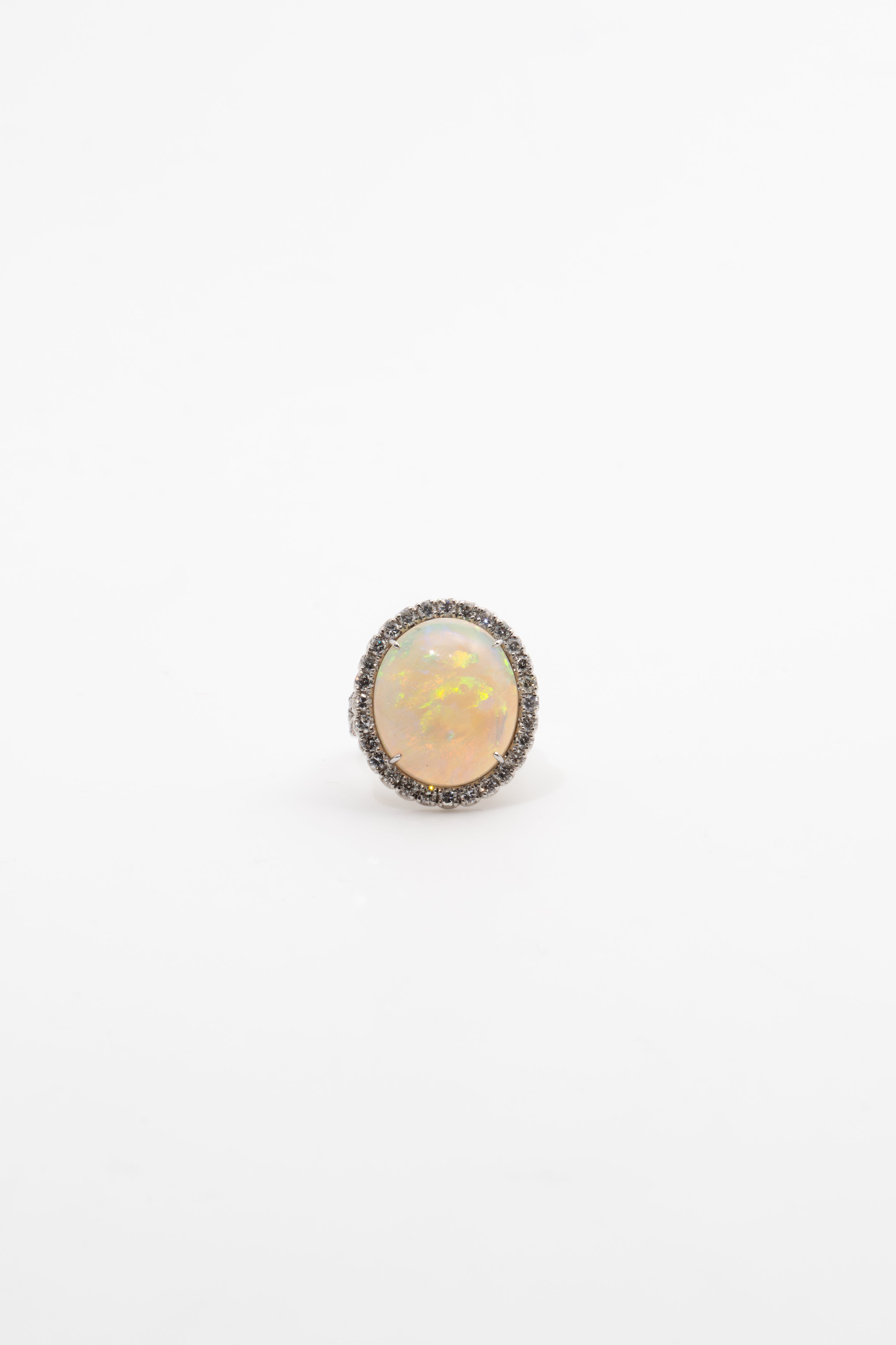 Custom by MV&Co Opal & Diamond Ring
