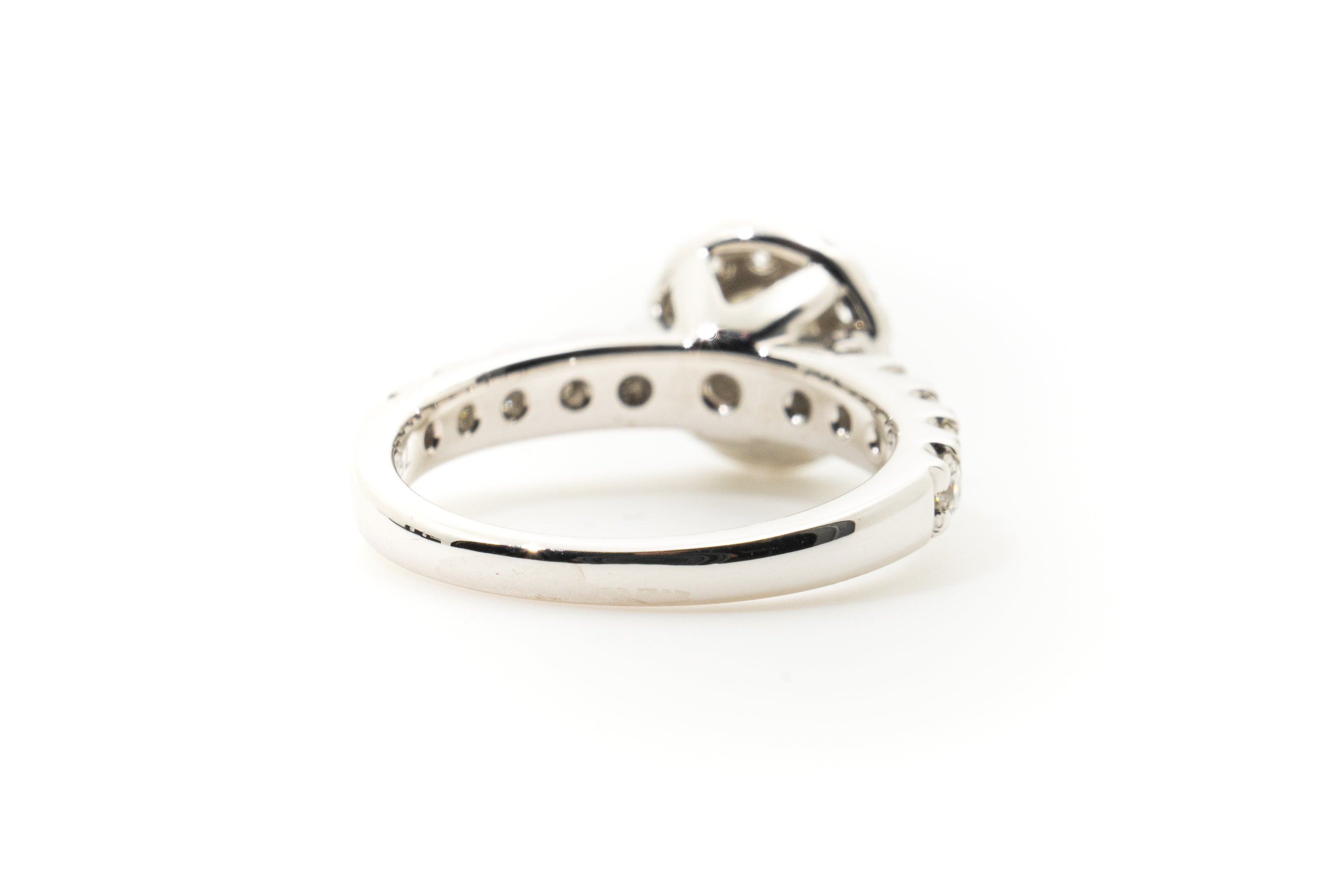 Custom Halo 18ct White Gold With Diamonds Ring