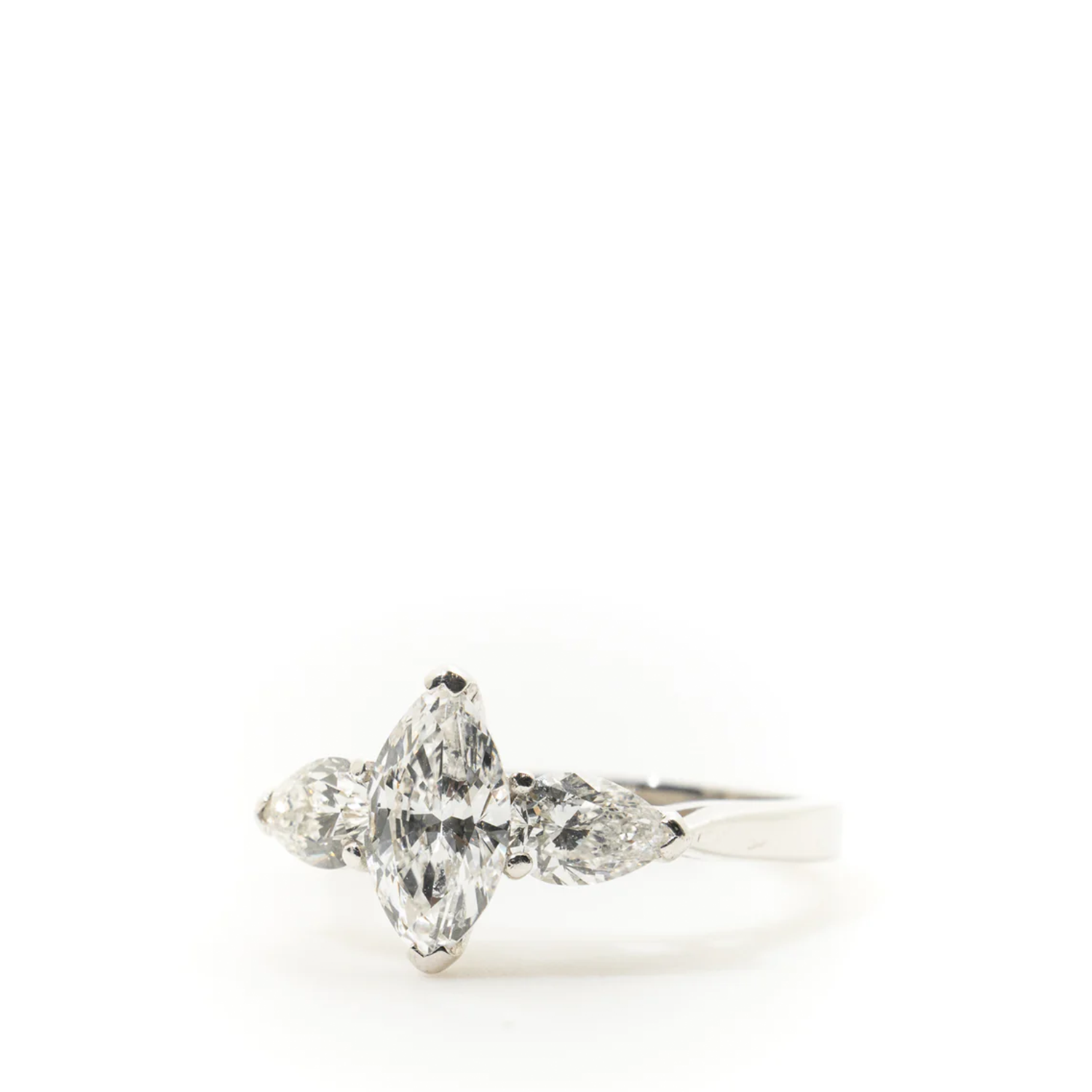 Custom Marquise Cut 3-Stone Diamond Ring