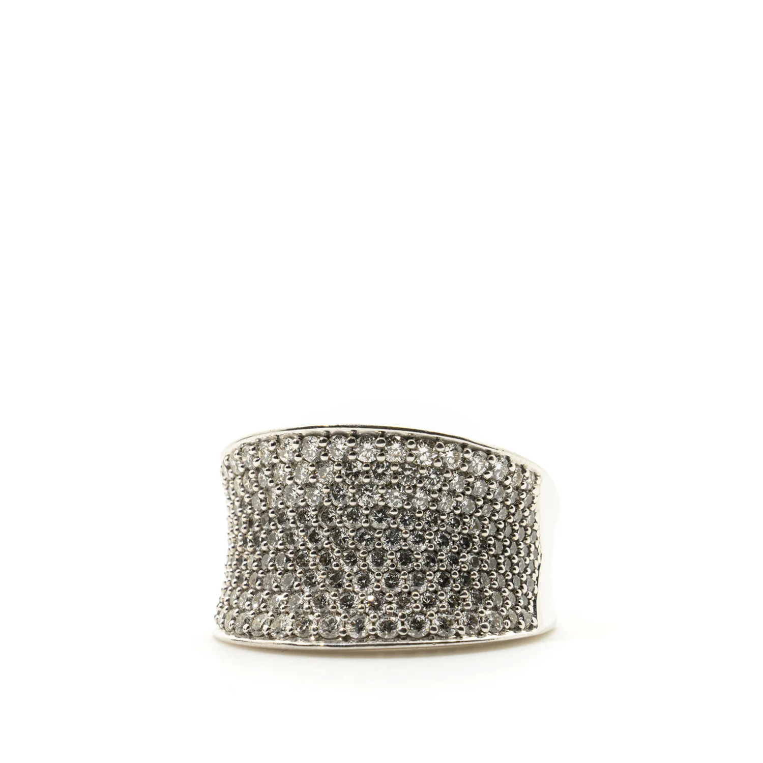 Custom 18ct White Gold Diamond Pave Set Ring