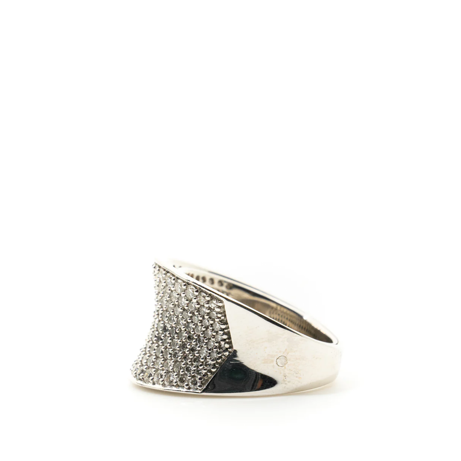 Custom 18ct White Gold Diamond Pave Set Ring
