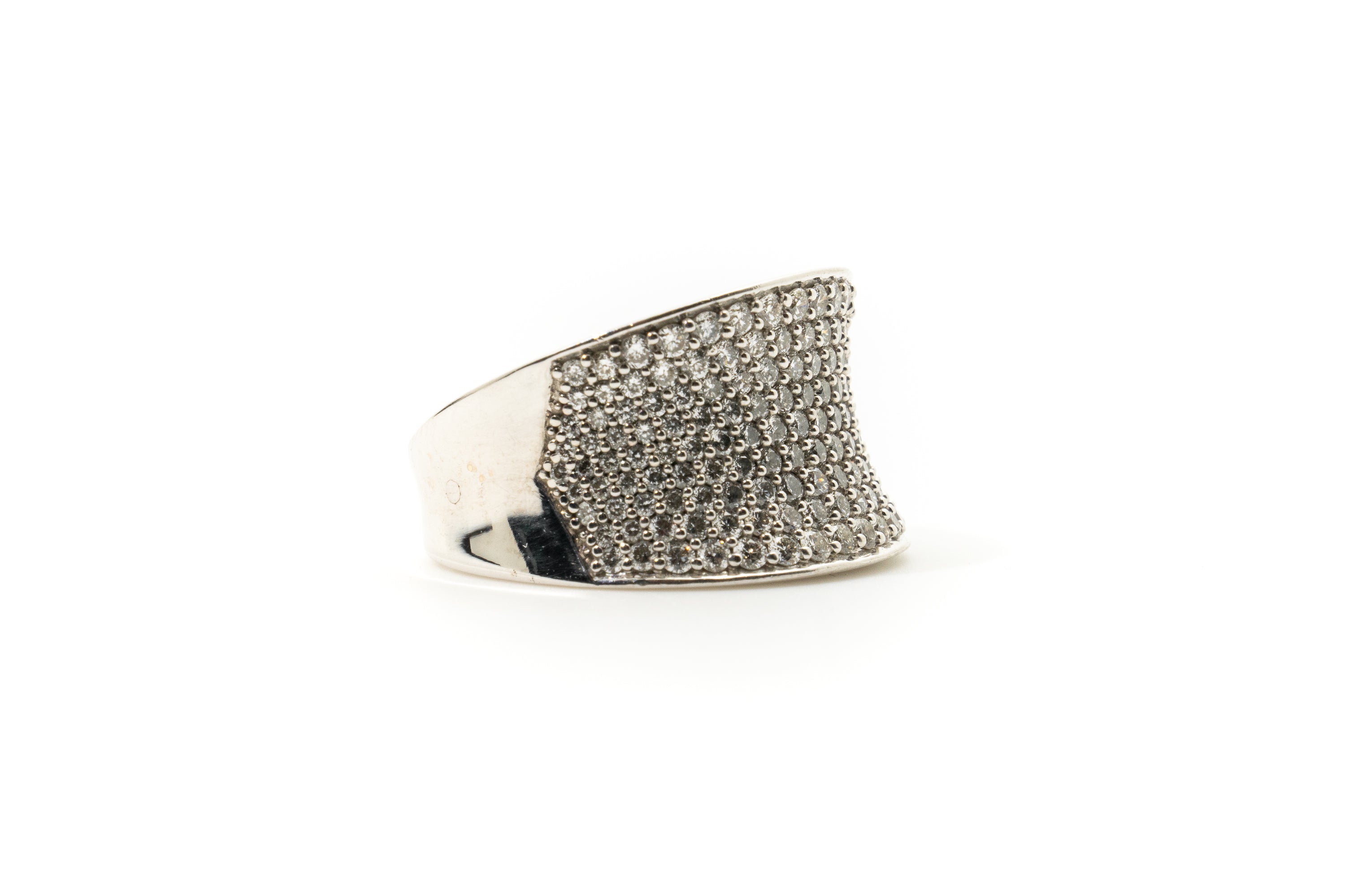 Custom 18ct White Gold Diamond Pave Set Ring