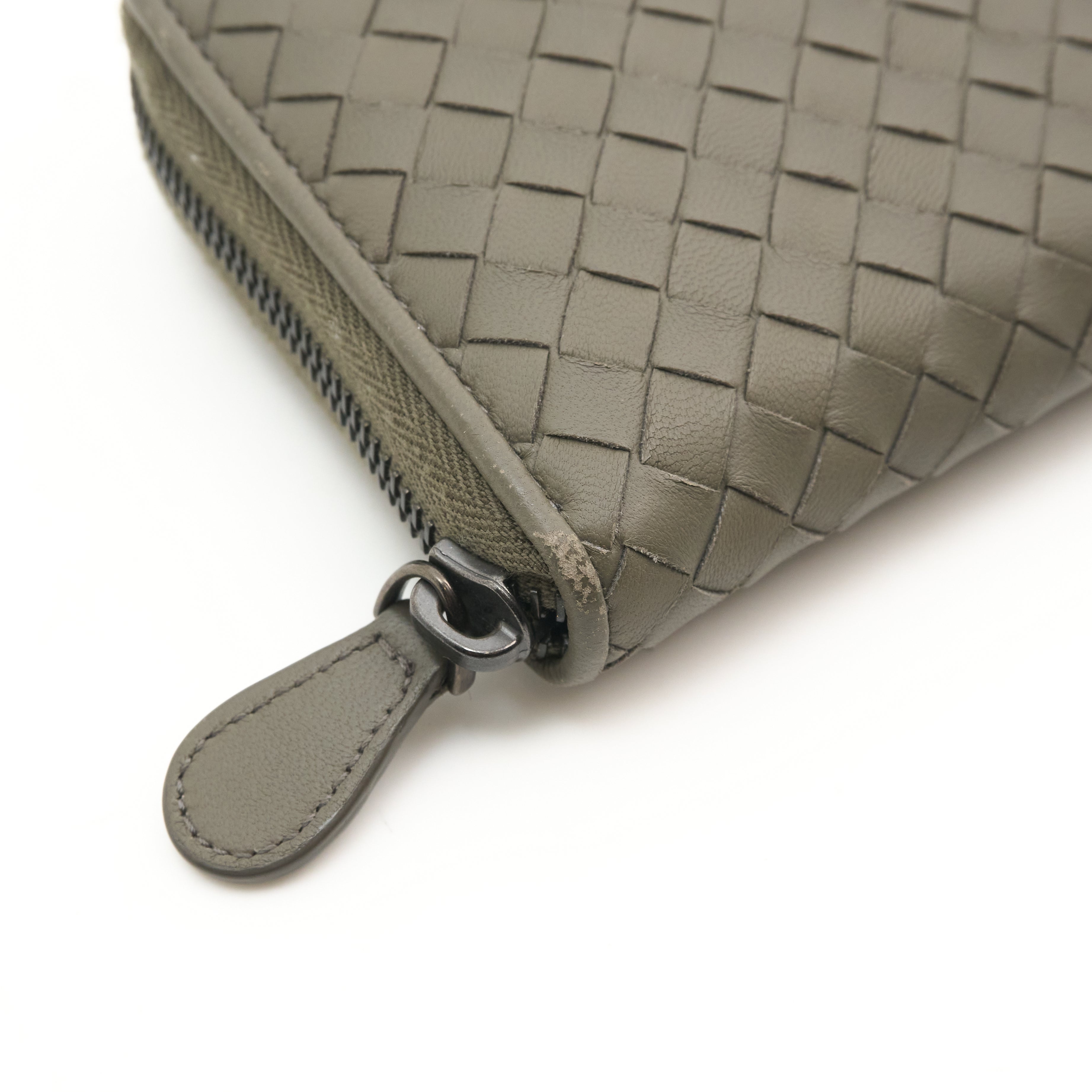 Bottega Veneta Intrecciato Leather Zip Around Wallet