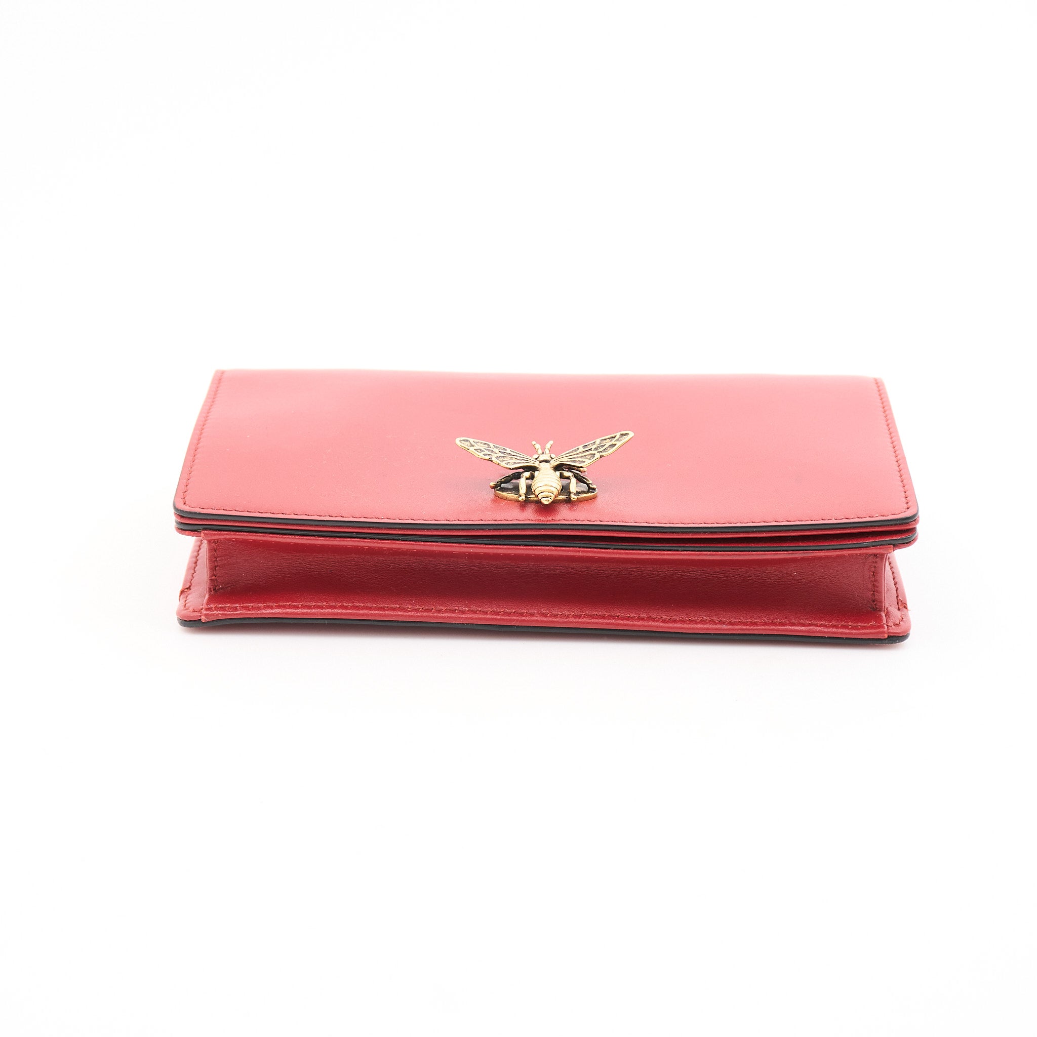 Christian Dior Bee Clutch Red Leather