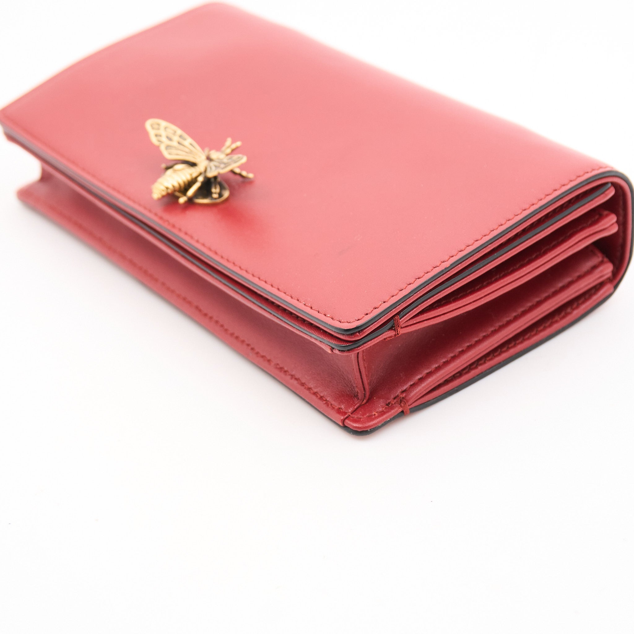 Christian Dior Bee Clutch Red Leather