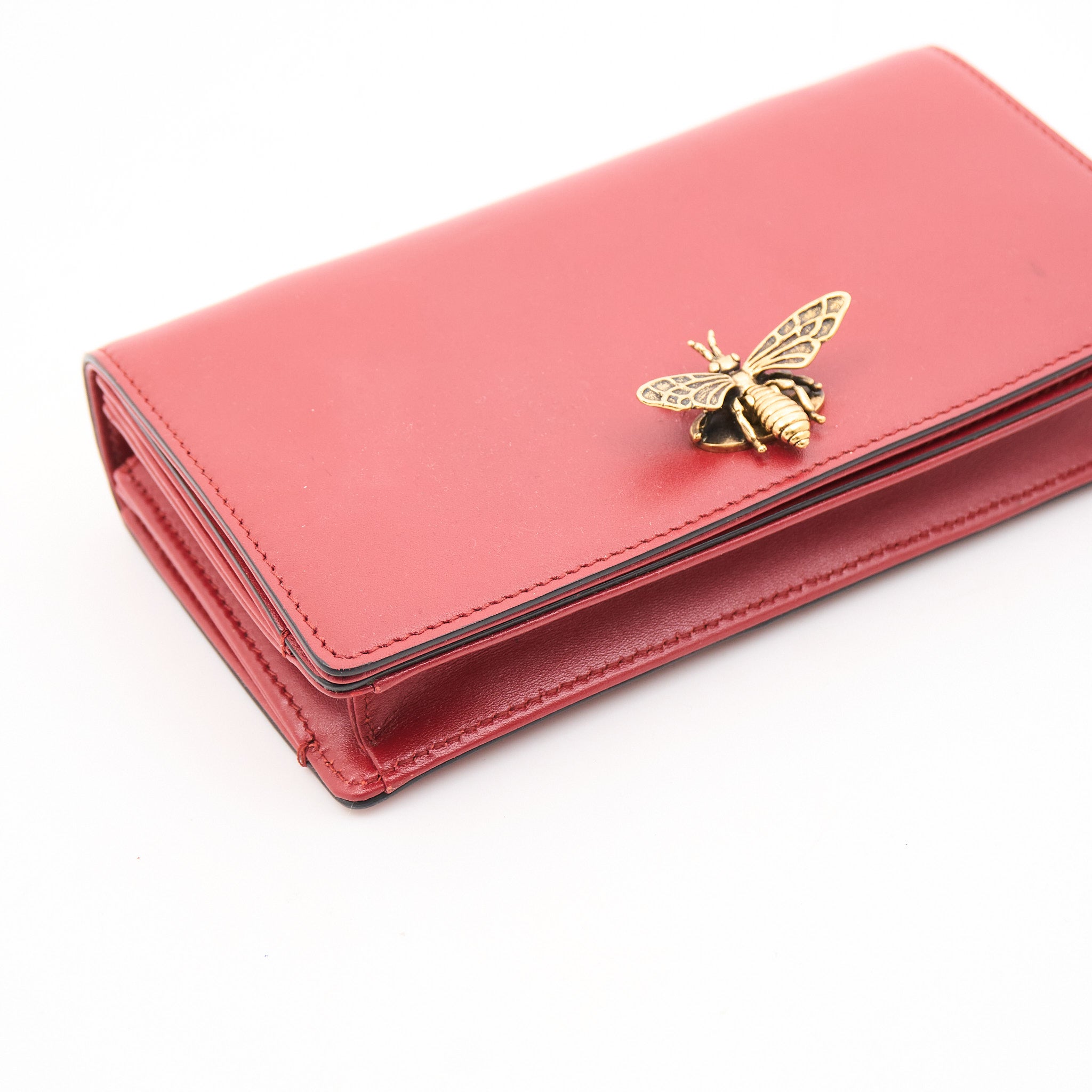 Christian Dior Bee Clutch Red Leather