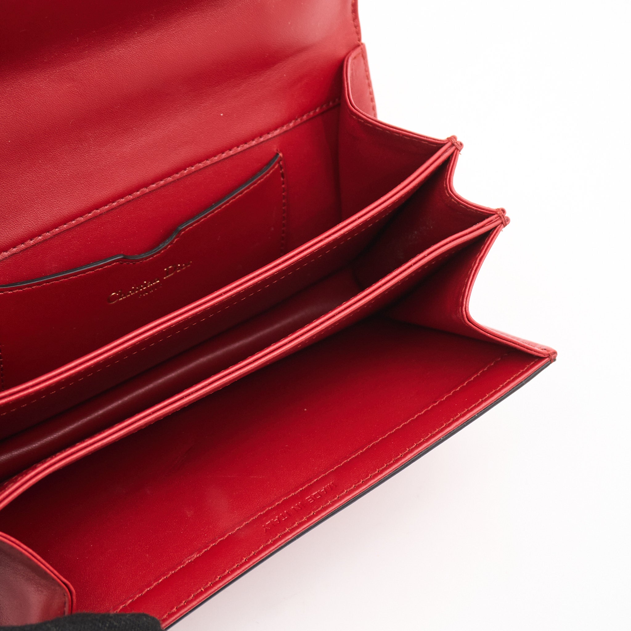 Christian Dior Bee Clutch Red Leather