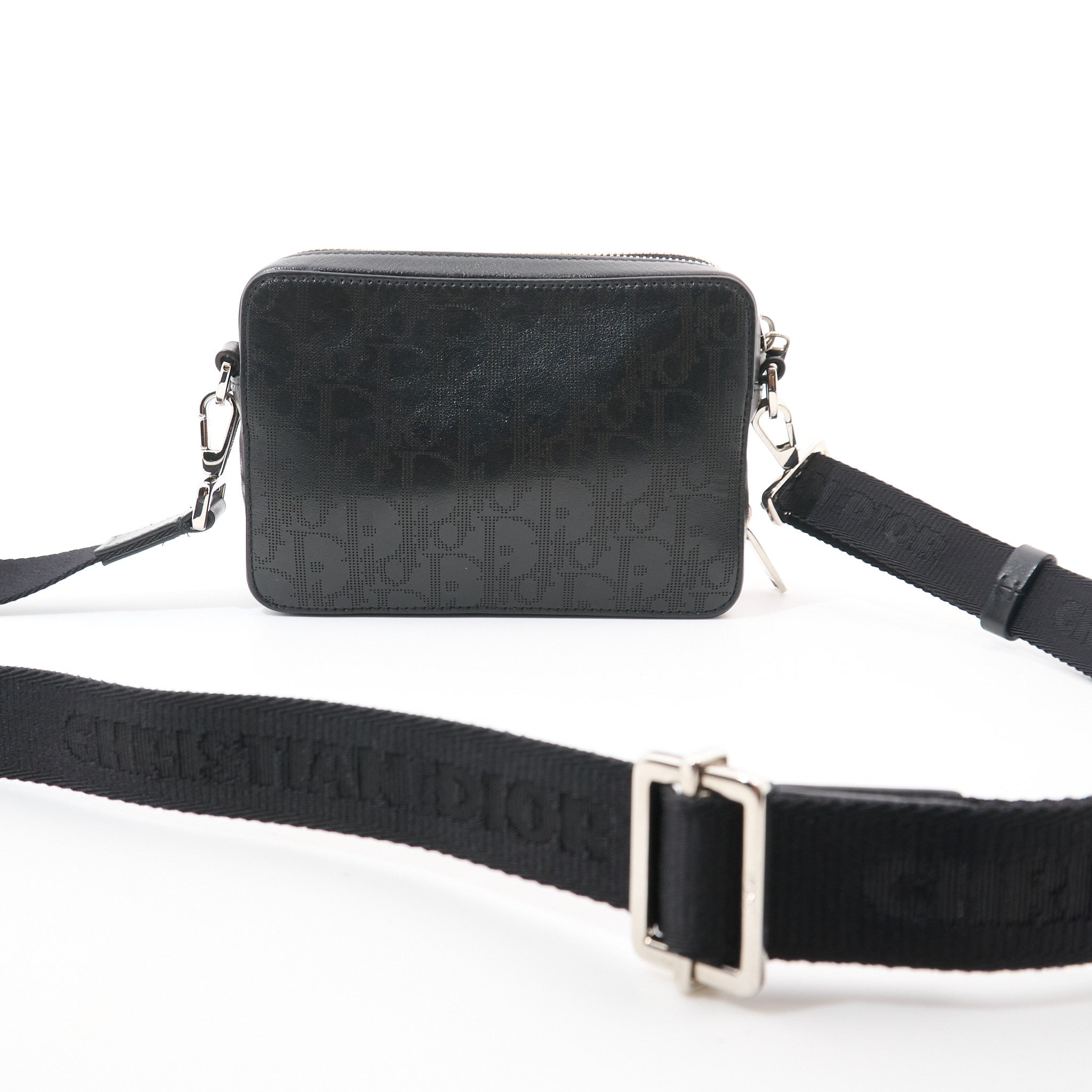 Dior Black Oblique Embossed Calfskin Crossbody Bag