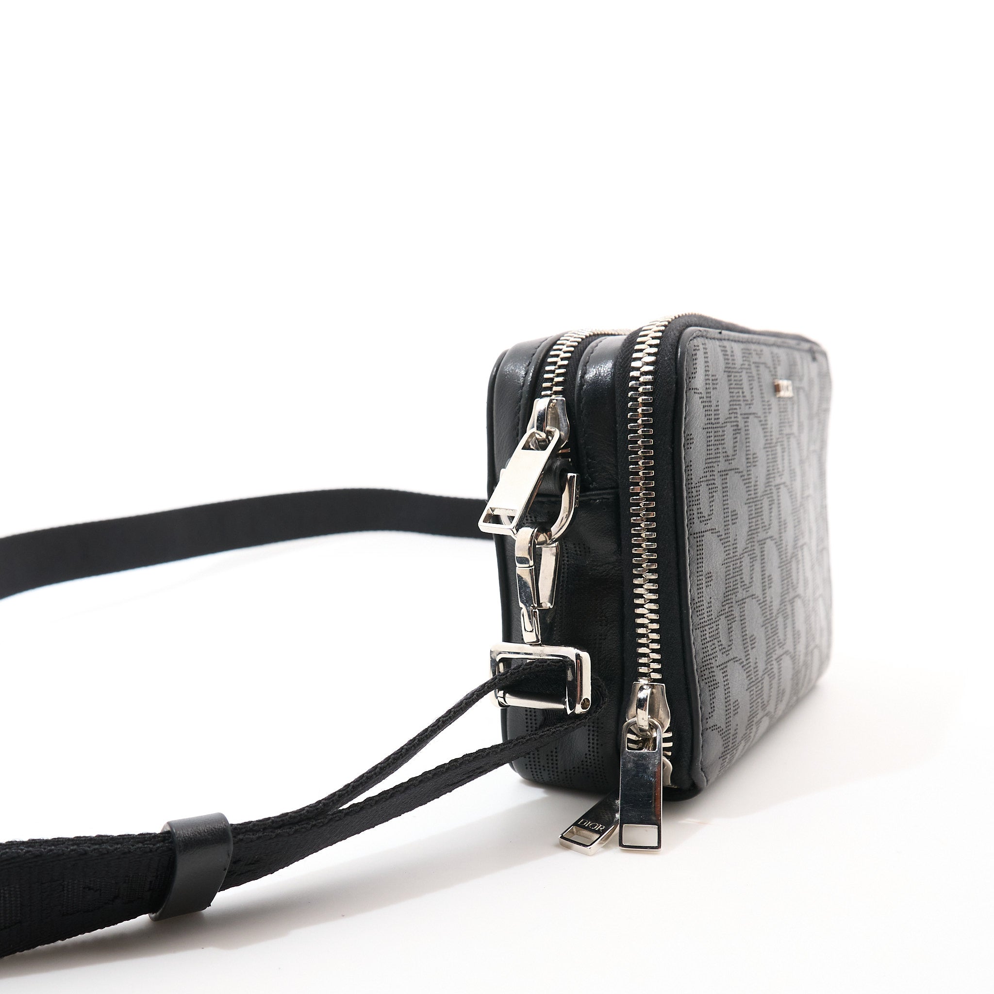 Dior Black Oblique Embossed Calfskin Crossbody Bag
