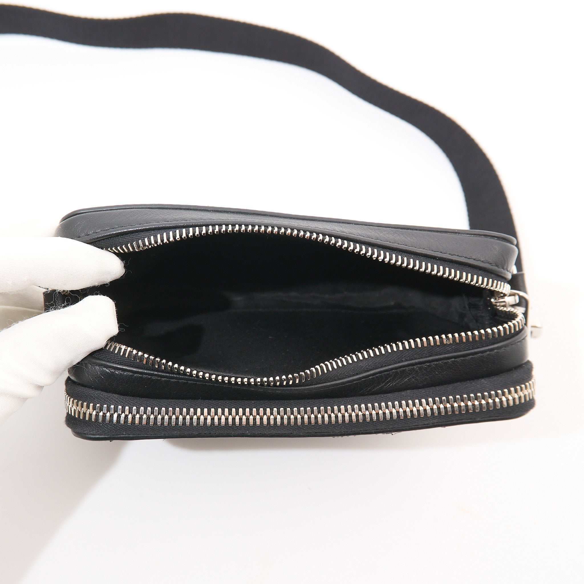 Dior Black Oblique Embossed Calfskin Crossbody Bag