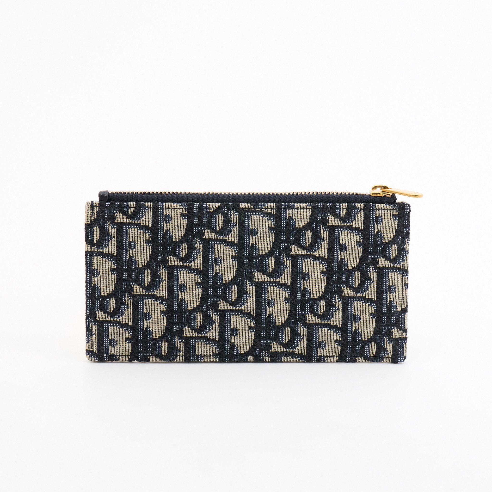 Dior Saddle Wallet On Chain in Blue Dior Oblique Jacquard