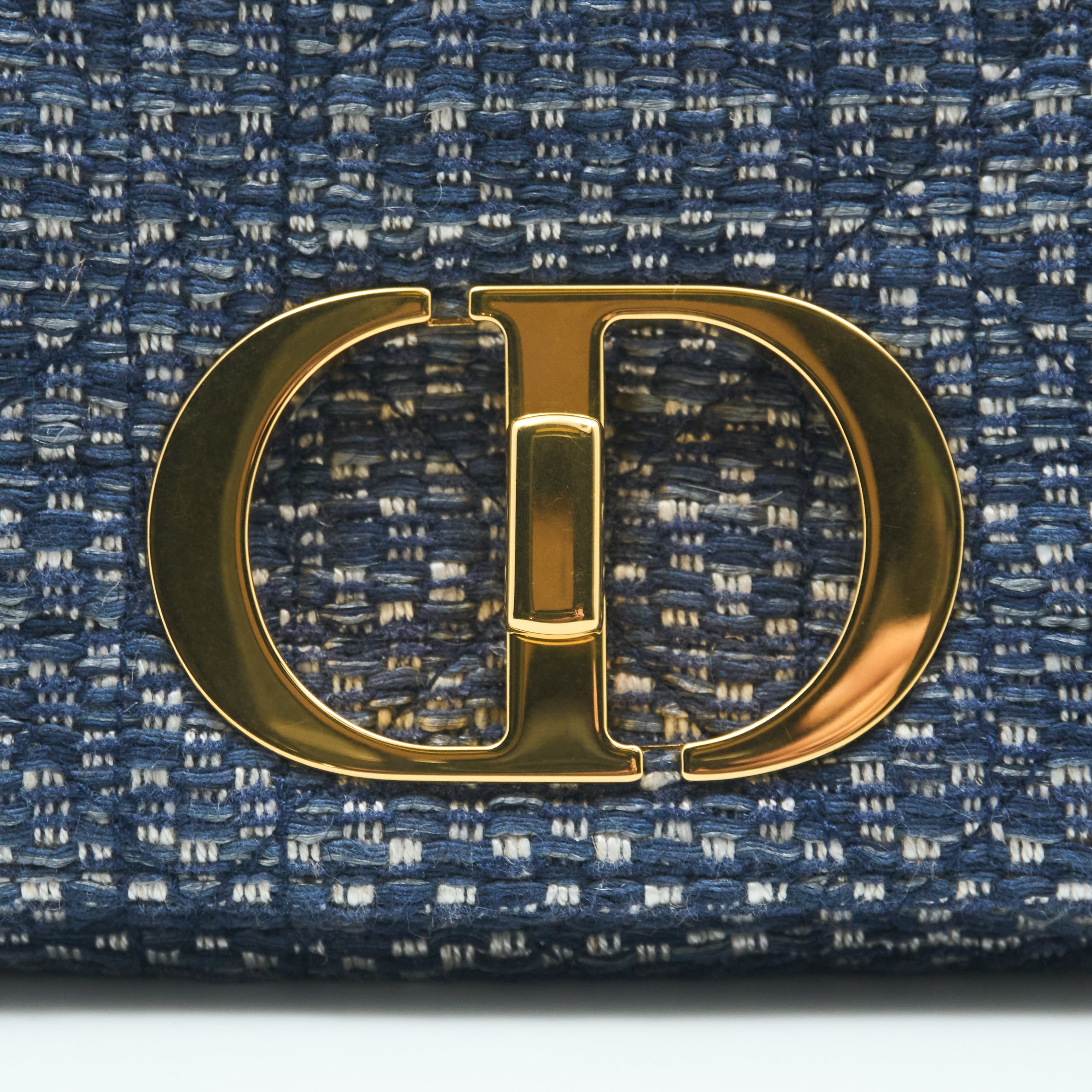 Dior Small Caro Bag in Blue Tweed