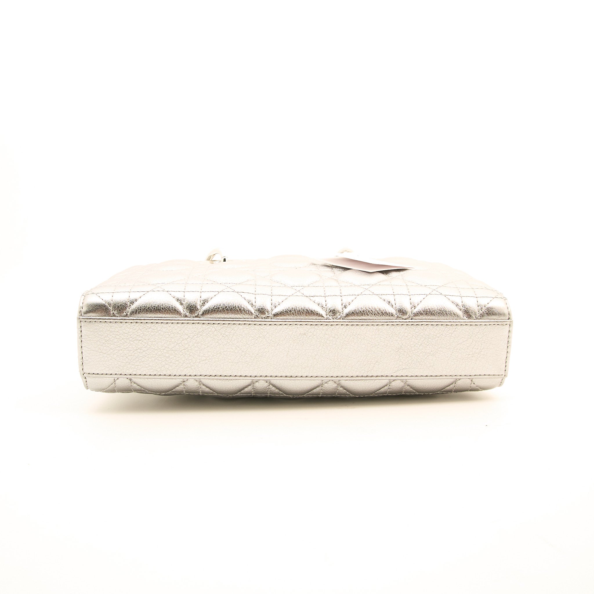 Christian Dior Silver Cannage Leather Lady D-Joy Tote