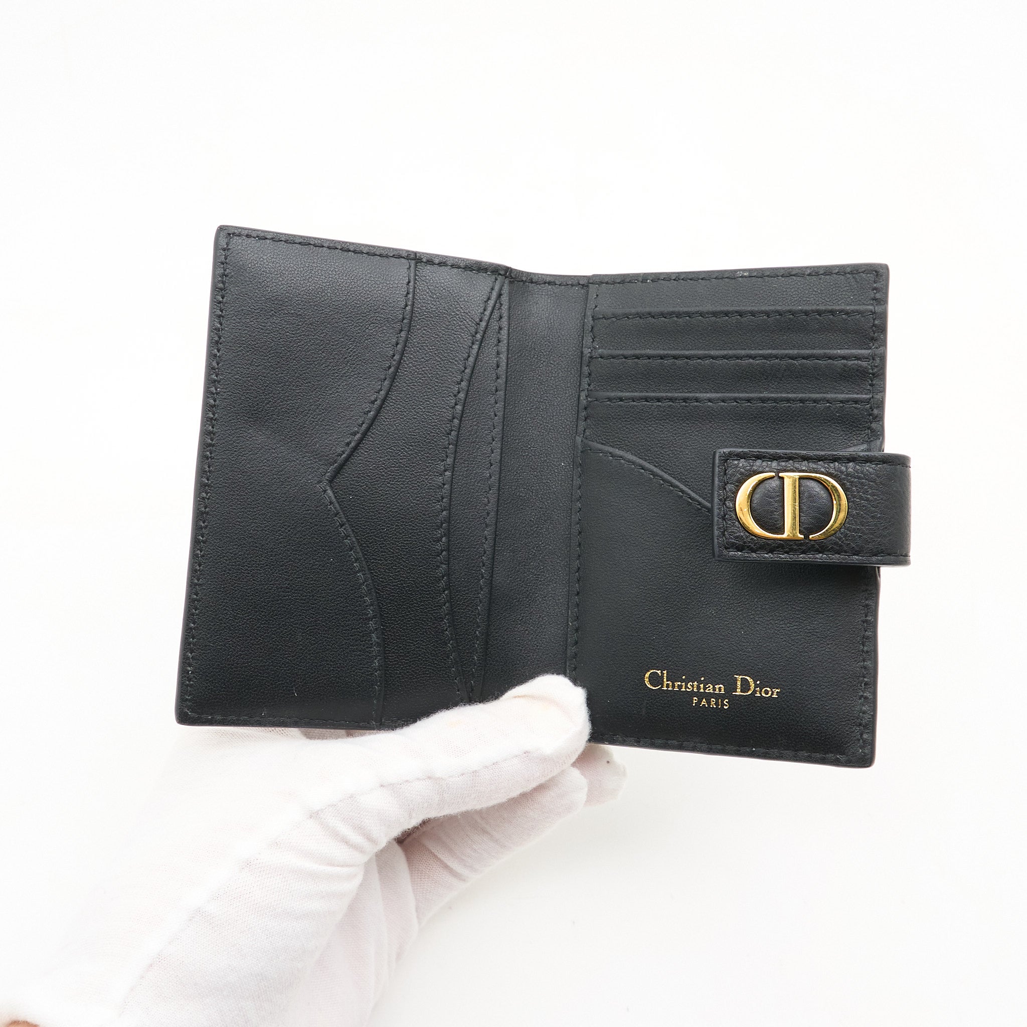 Christian Dior Black Leather Card Wallet