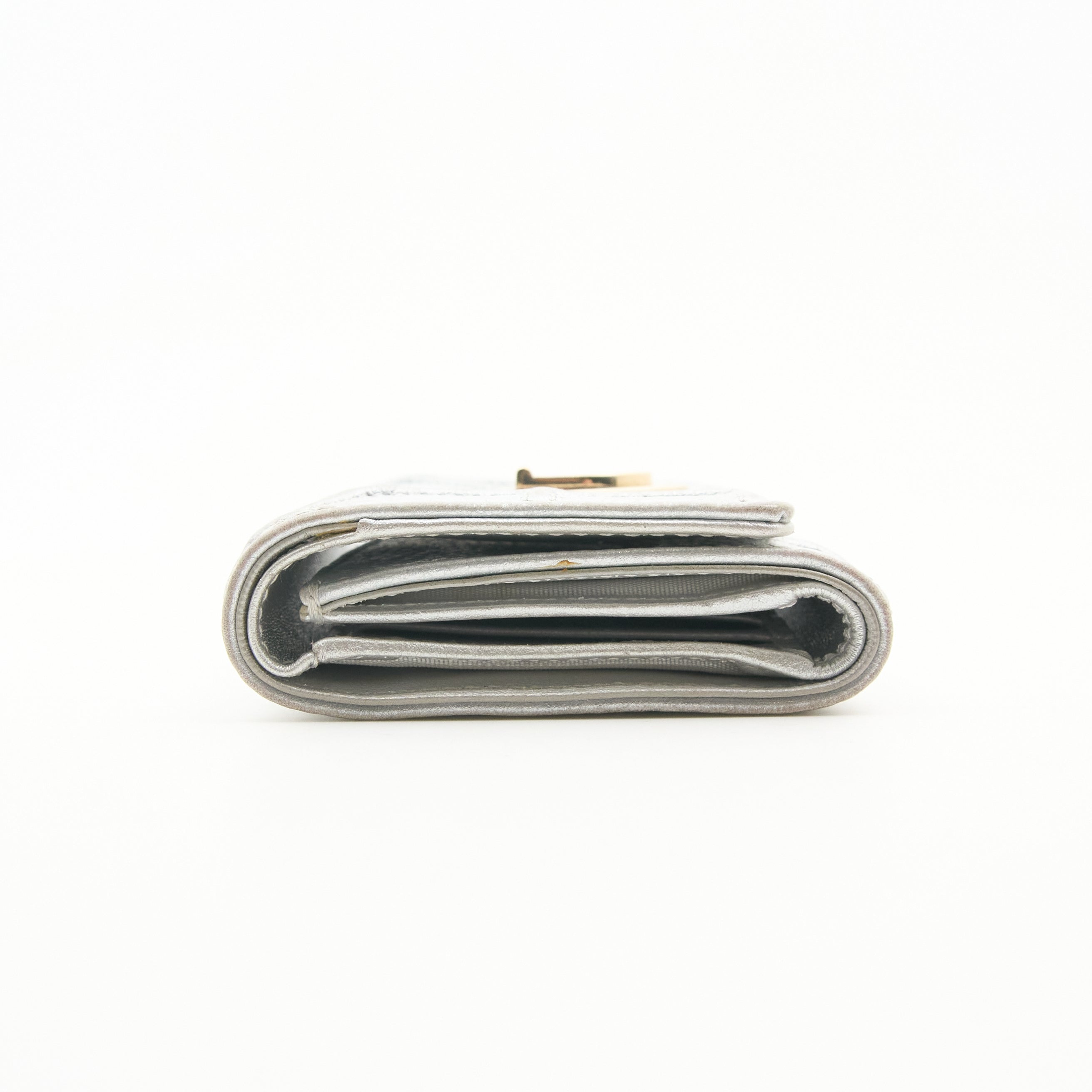 Christian Dior Diorama Silver Leather Wallet