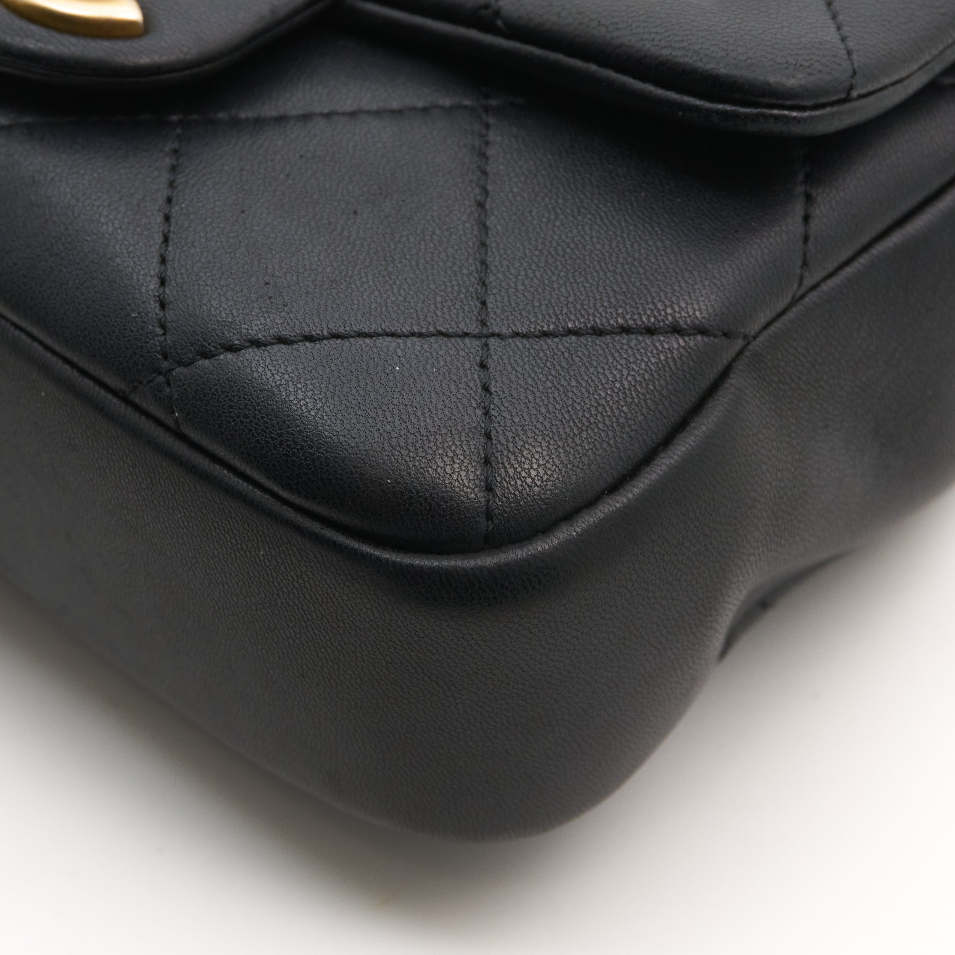 Chanel Quilted Top Handle in Black GHW
