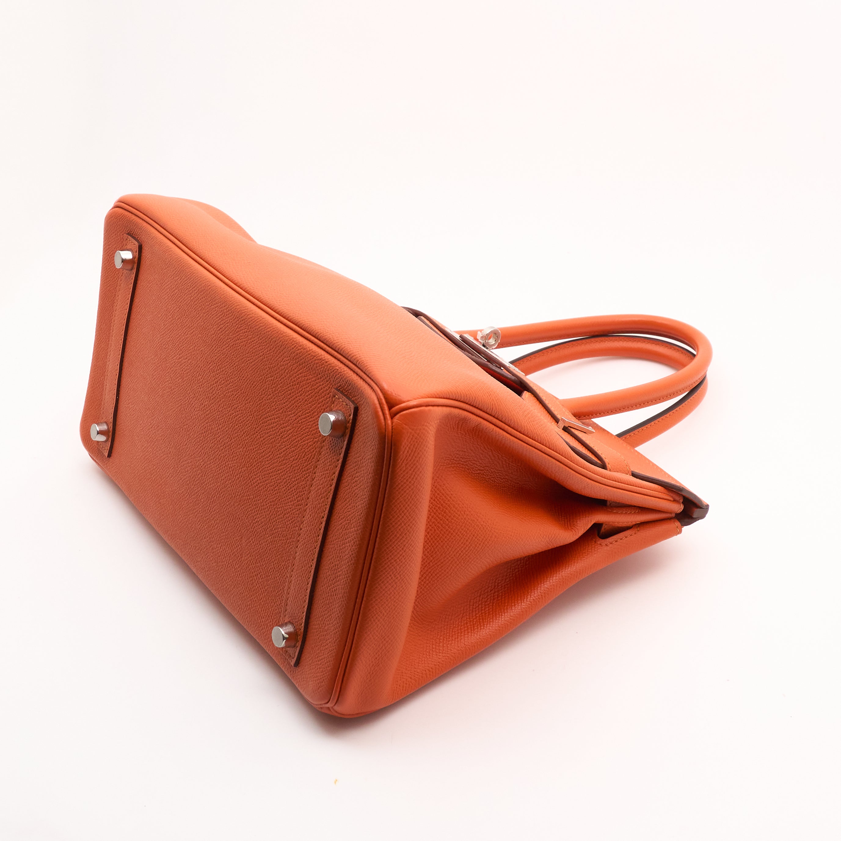 Hermes Birkin 30 Epsom Orange H PHW Stamp A