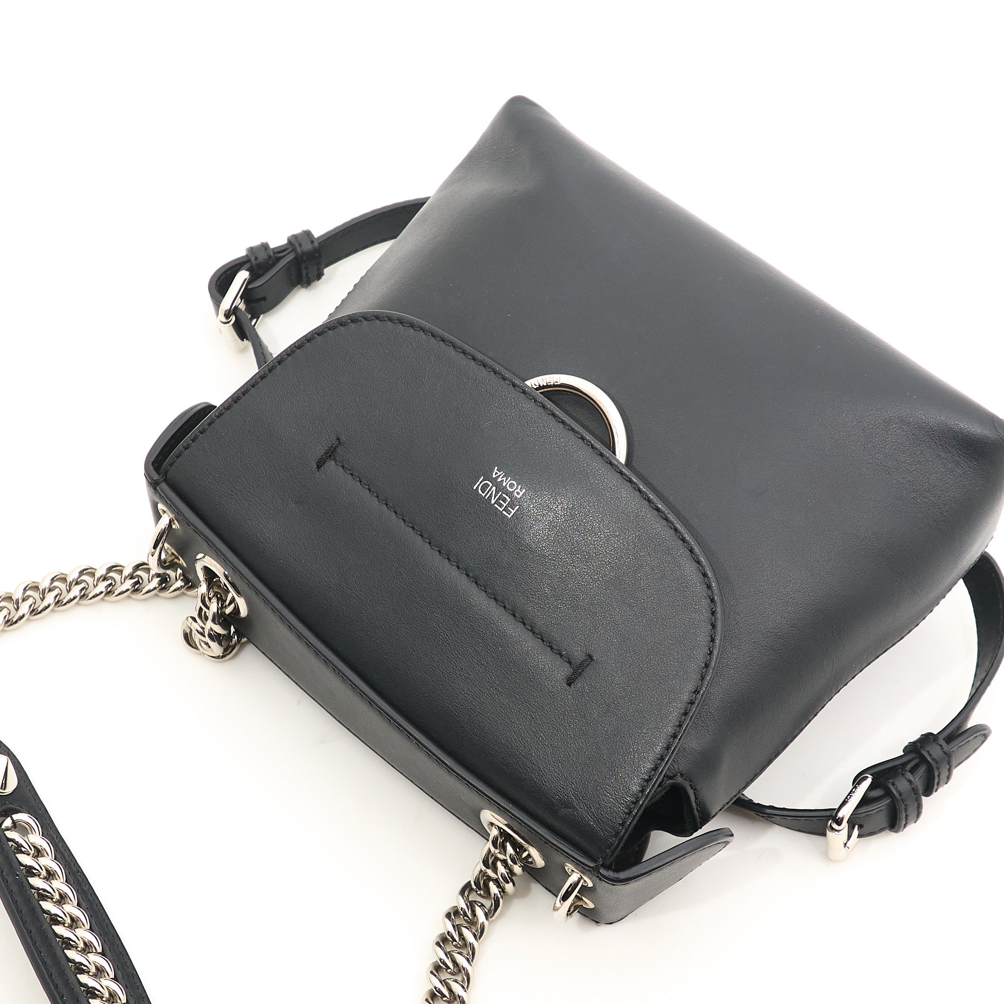 Fendi Black Leather Backpack