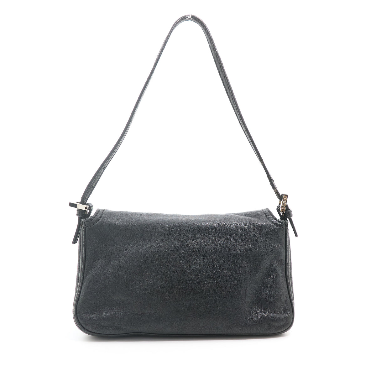 Fendi Vintage Black Leather Mamma Baguette Bag