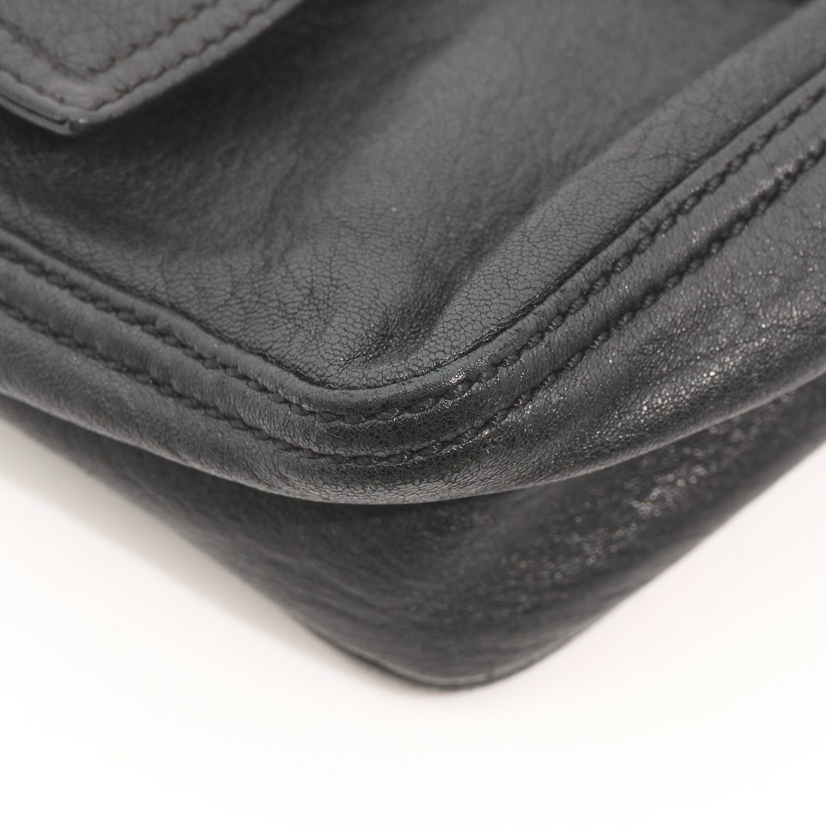 Fendi Vintage Black Leather Mamma Baguette Bag