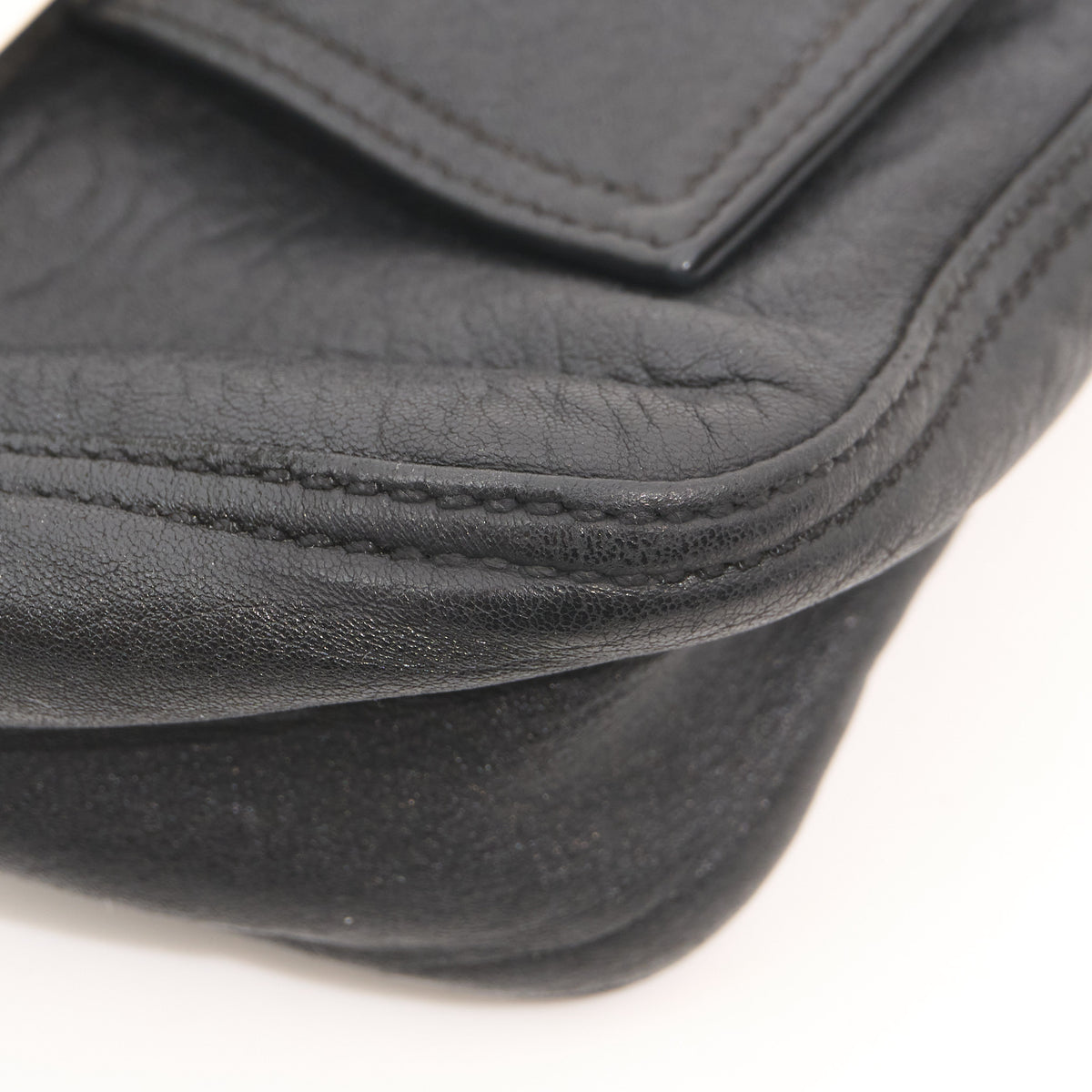 Fendi Vintage Black Leather Mamma Baguette Bag